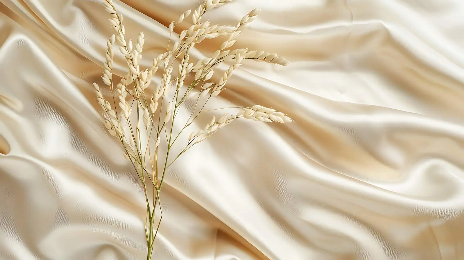 Dry Grass Stem on Golden Silk Cloth — free download from Dotvec