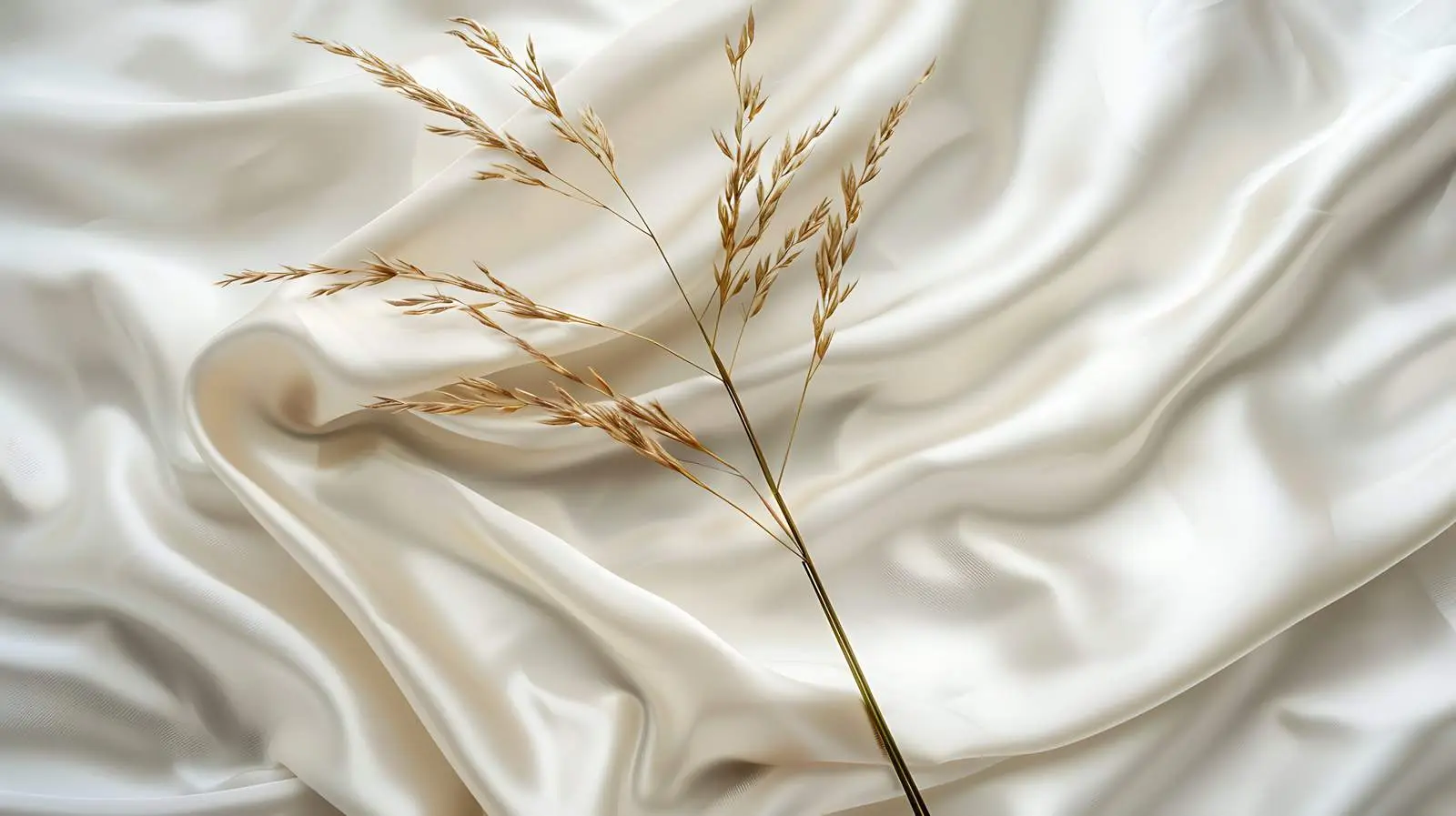 Dry Grass Stem on Golden Silk Cloth – free soothing colors image from Dotvec