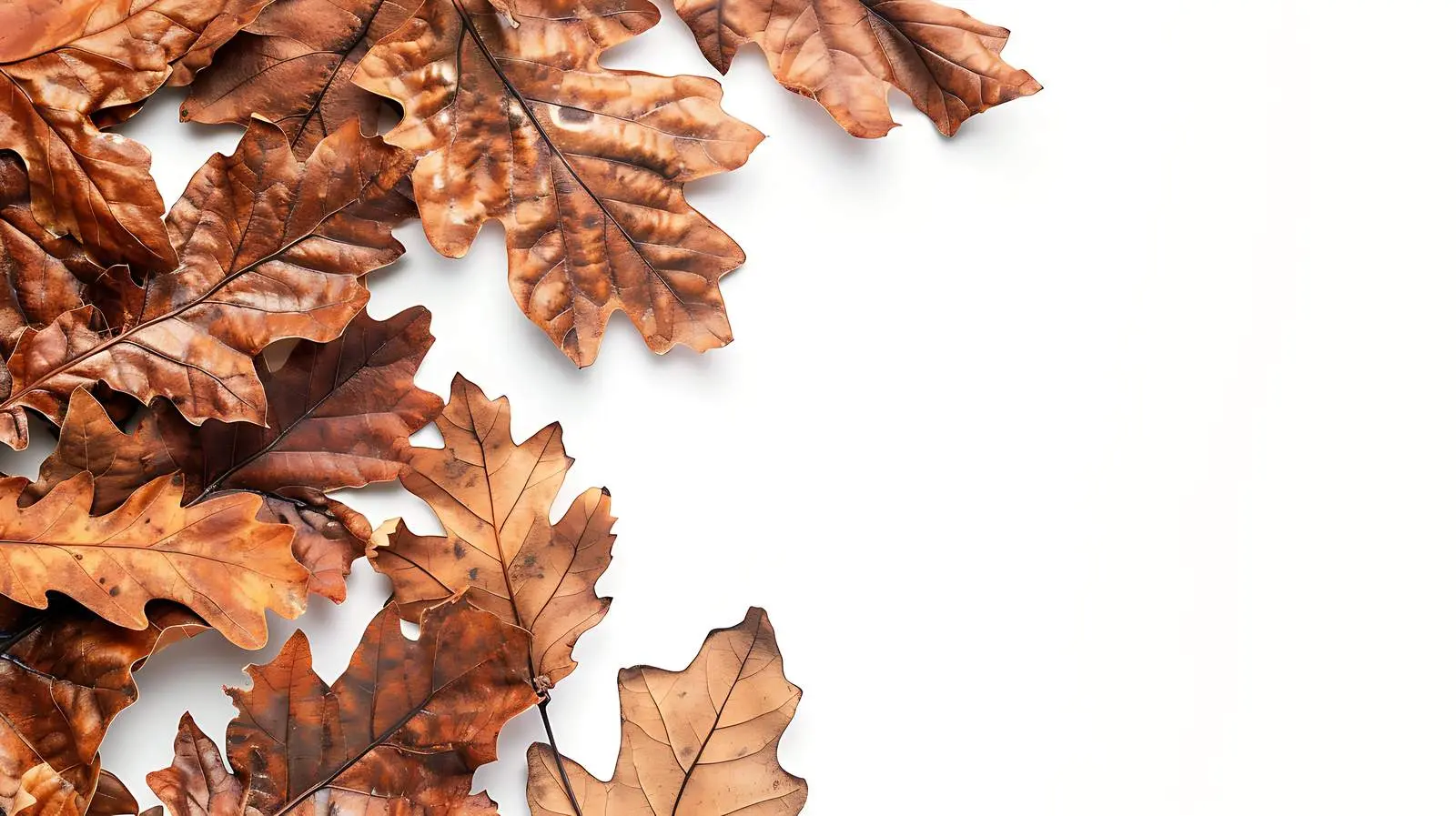 Dry Oak Leaves on White Background – free hang image from Dotvec