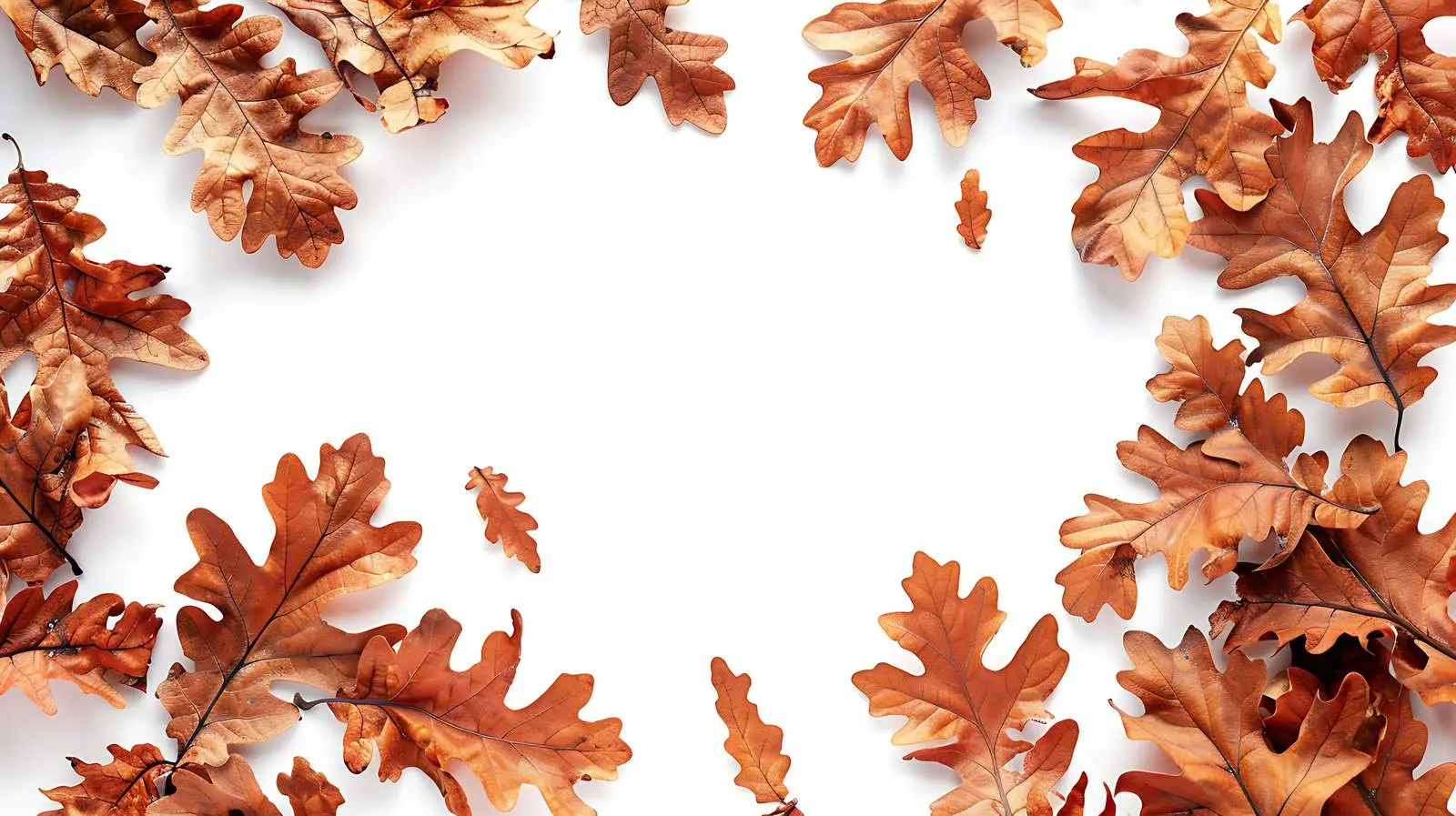 Dried Oak Leaves on White Background – free hang image from Dotvec