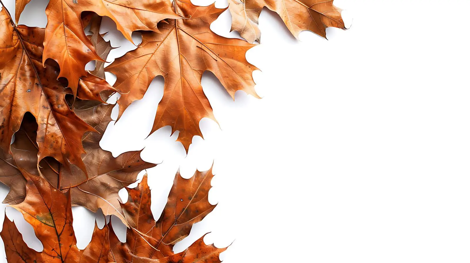 Dry Oak Leaves on White Background – free hang image from Dotvec