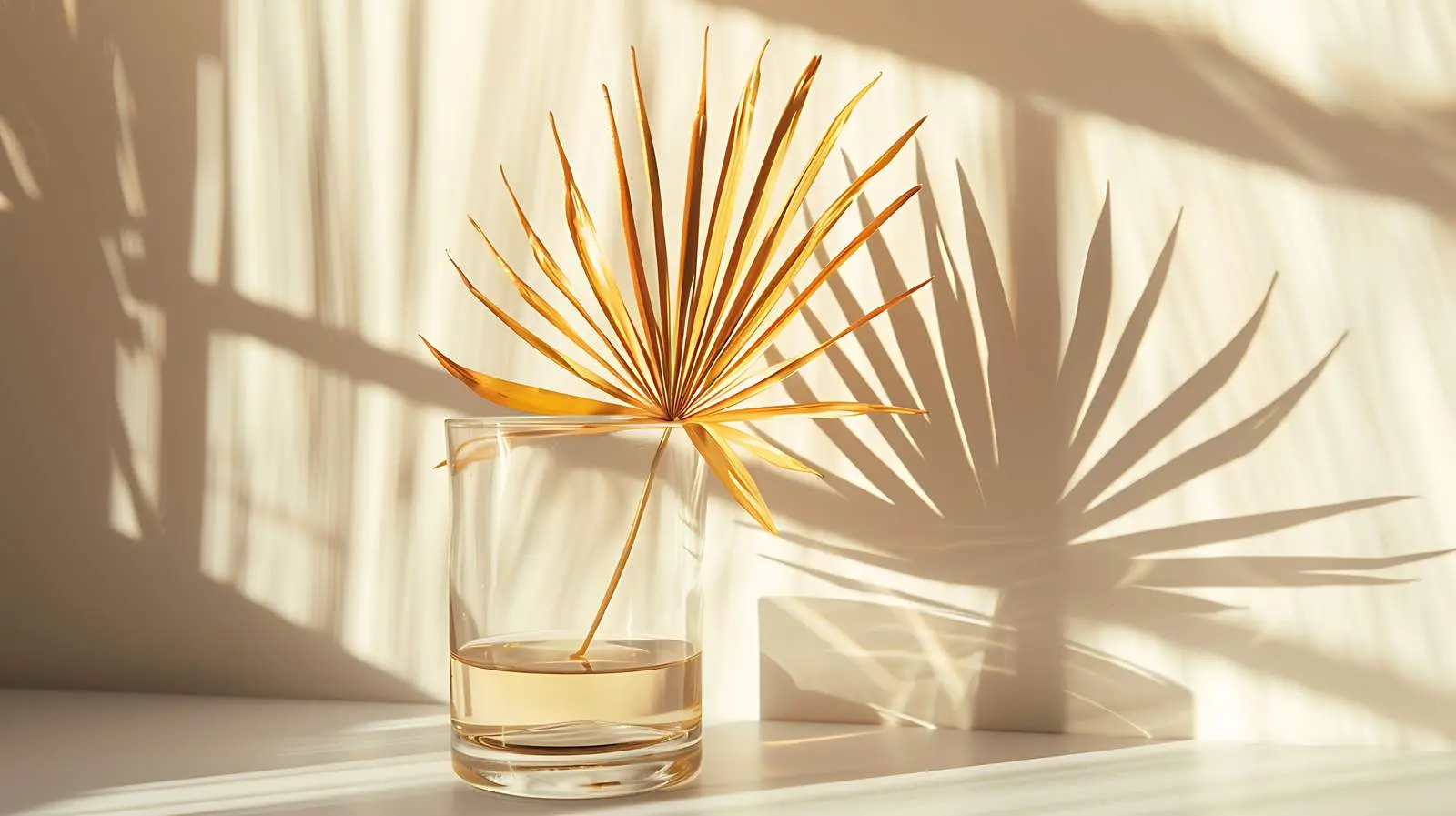 Stylish Glass Vase with Dry Palm Leaf Stem — free download from Dotvec