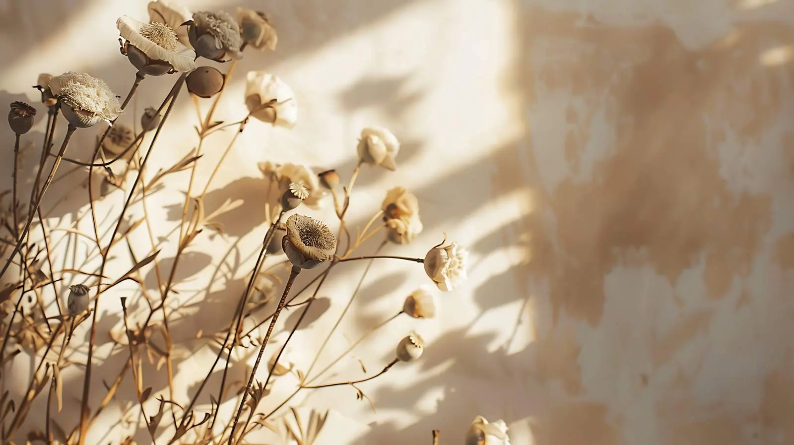 Dried Poppy Stems on Soft Beige Background — free download from Dotvec