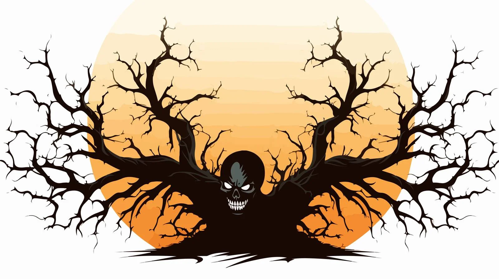 Spooky Ghost Tree Silhouette — free download from Dotvec
