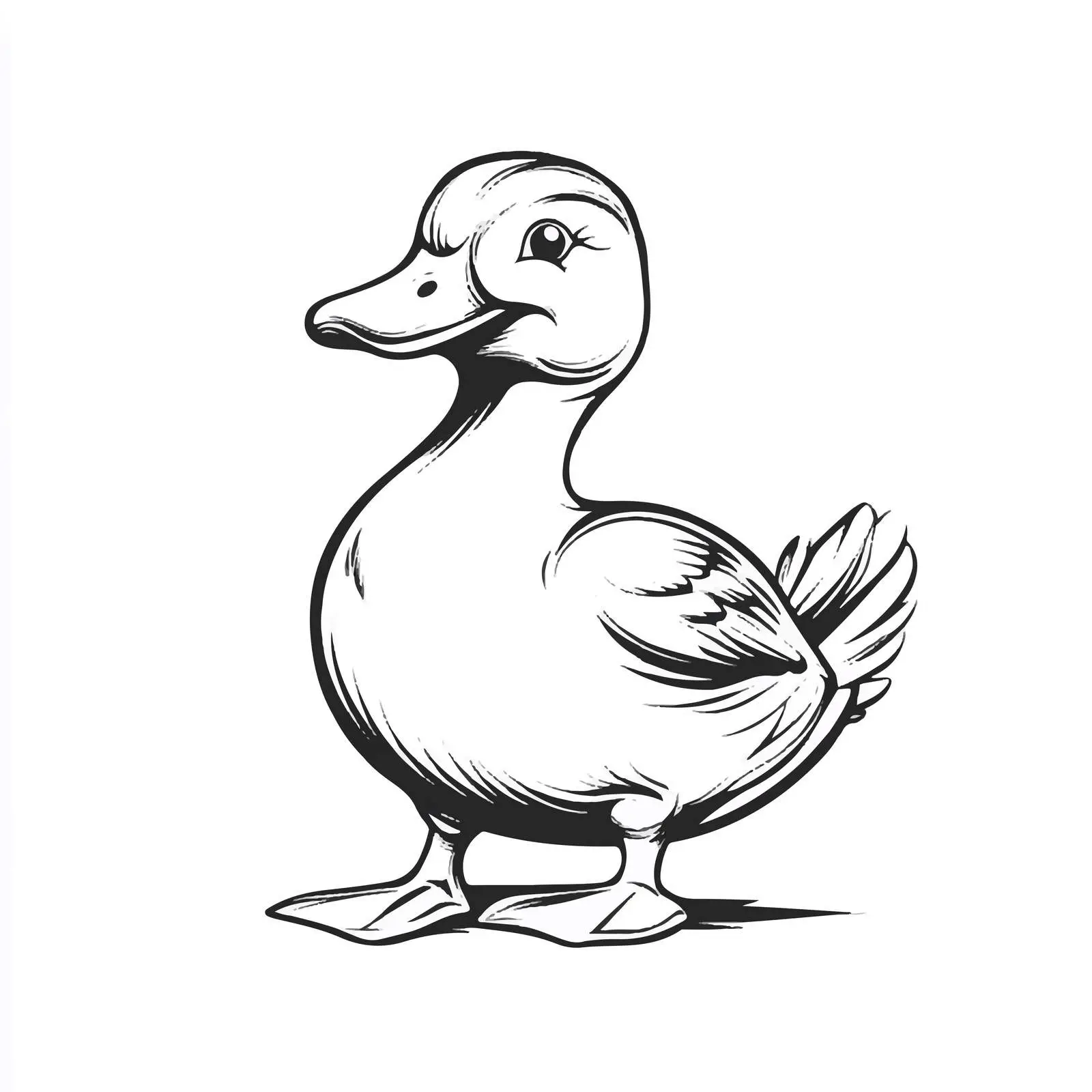 Black and White Duck Cartoon Vector — free download from Dotvec