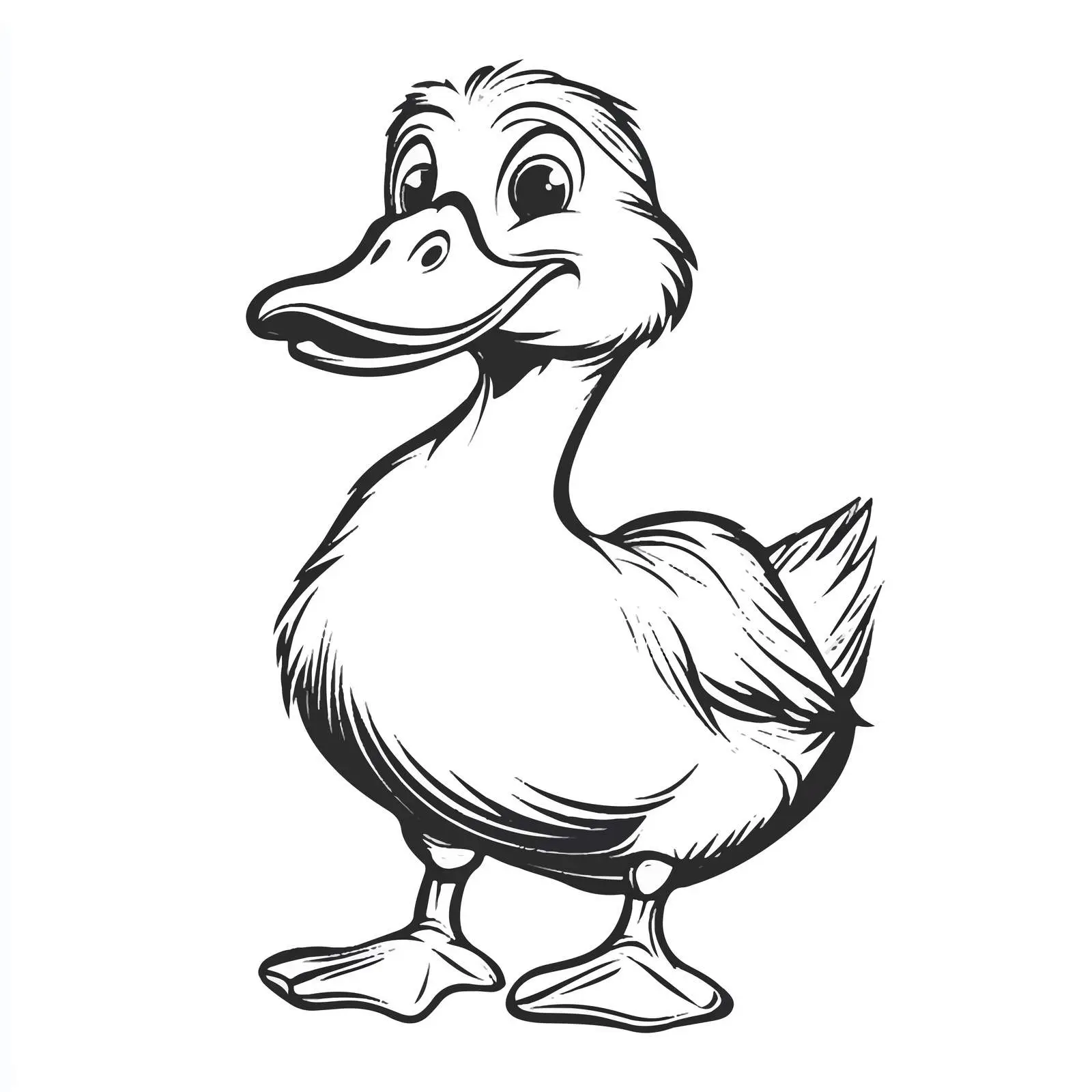 Black and White Duck Cartoon Vector — free download from Dotvec