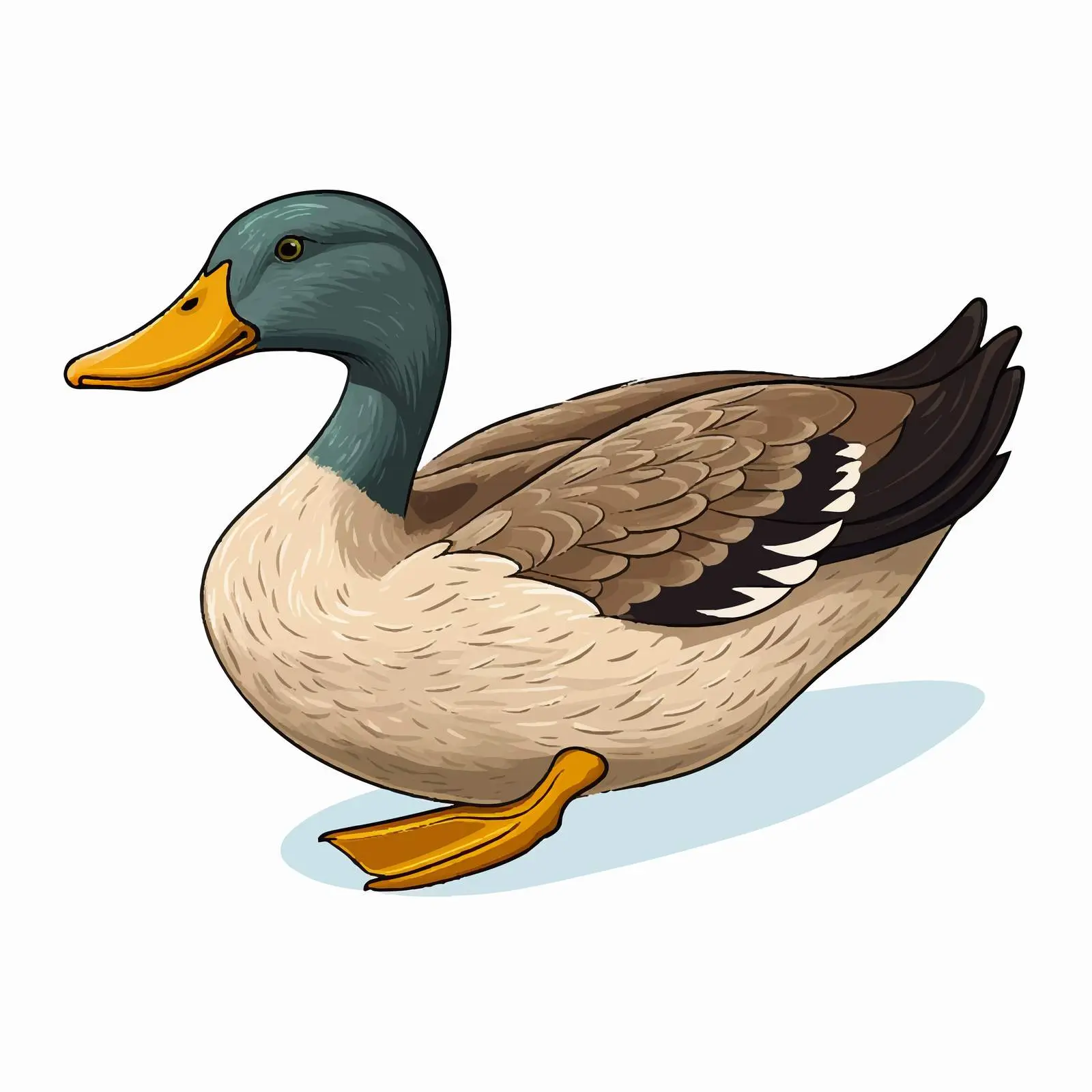 Top View Duck Illustration on White Background — free download from Dotvec