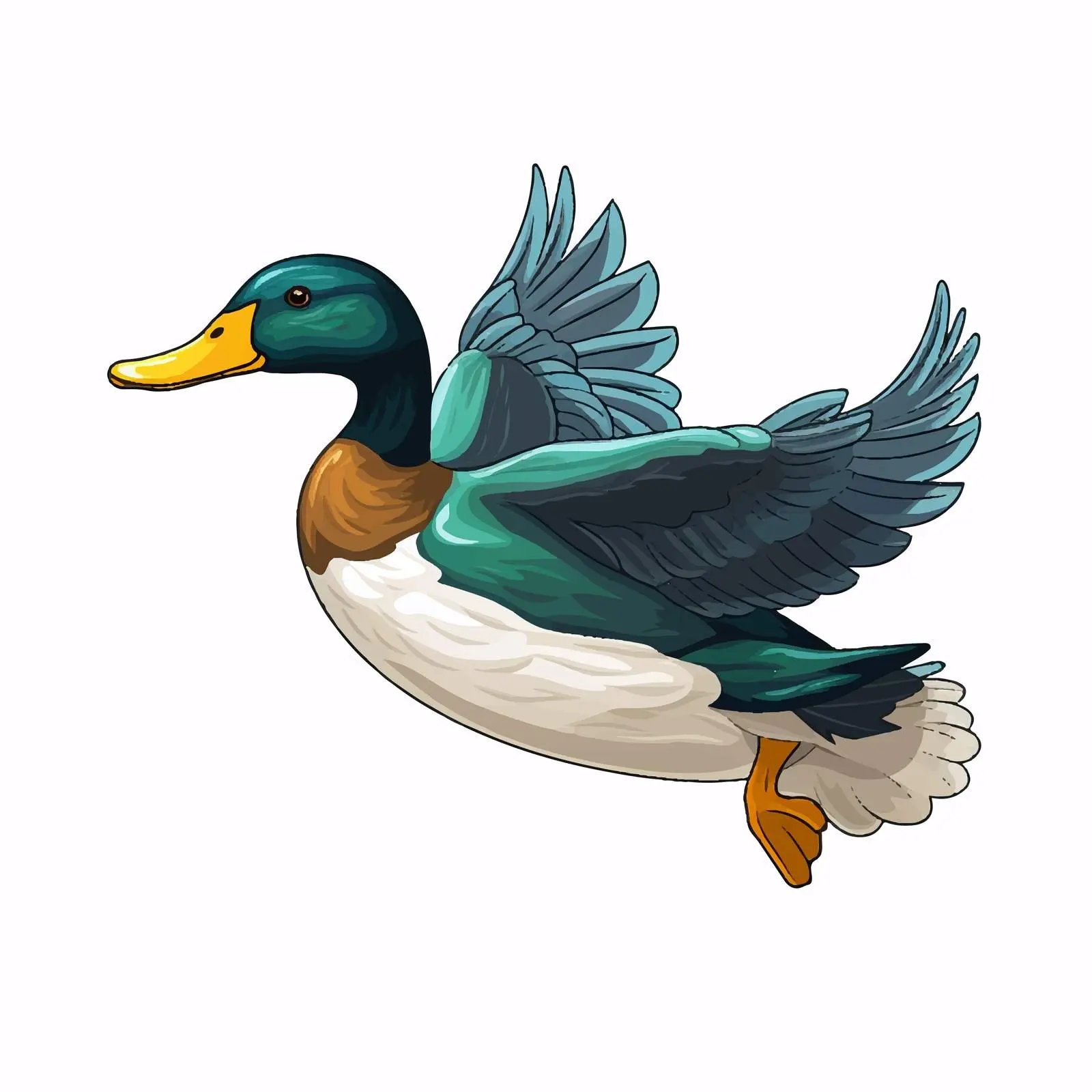 Top View Duck Illustration on White Background — free download from Dotvec