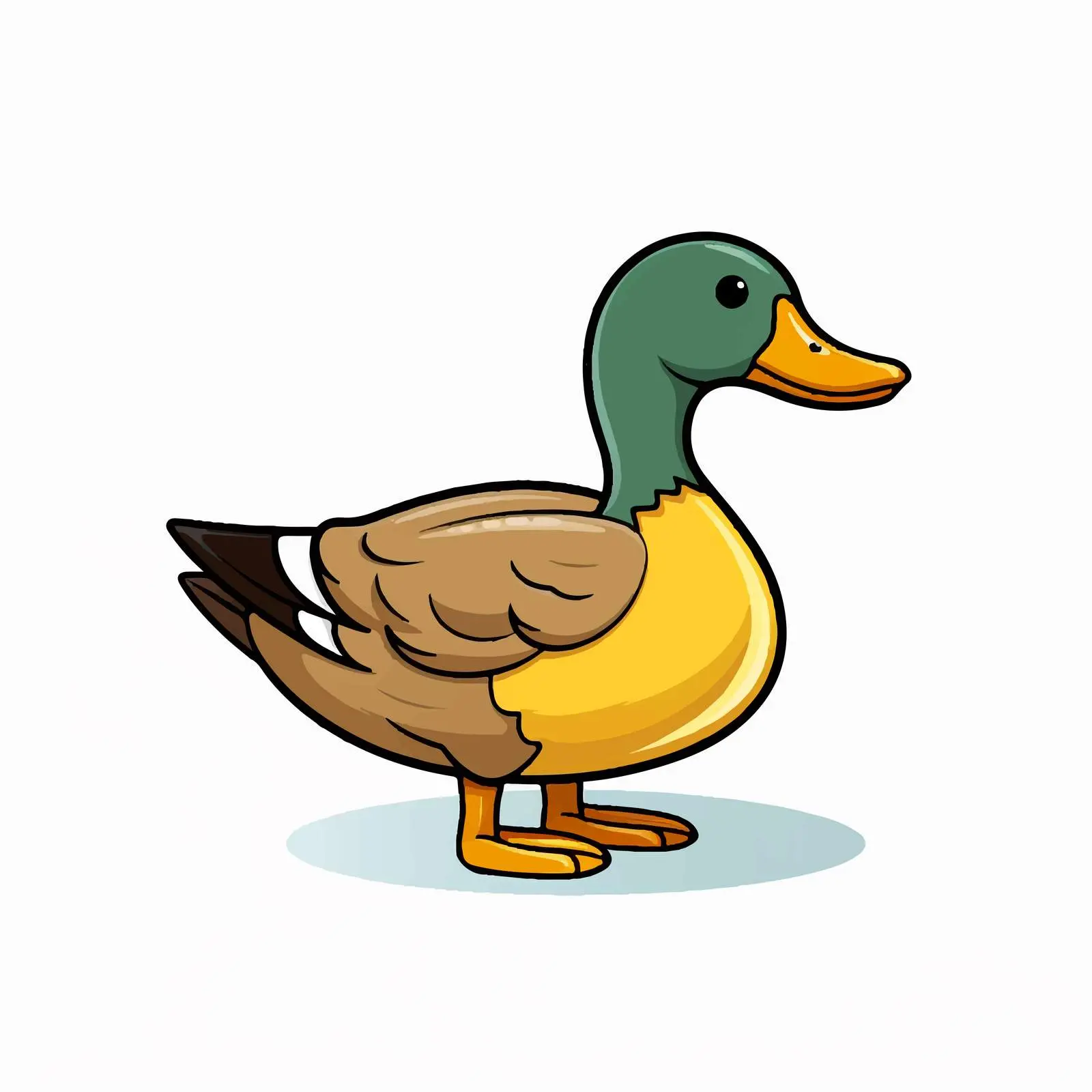 Cartoon Duck Line Vector Illustration – free whimsical duck image from Dotvec