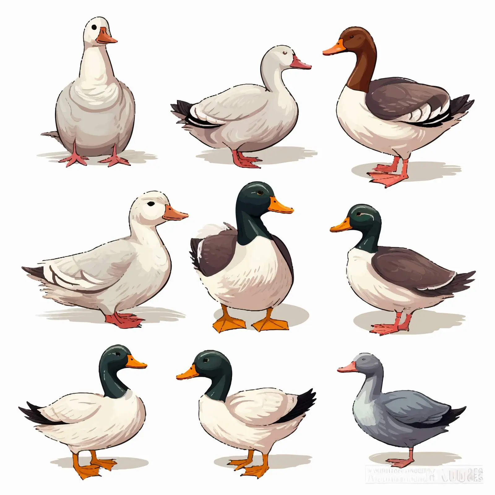 Duck Line Vector Illustration on White Background – free playful duck image from Dotvec