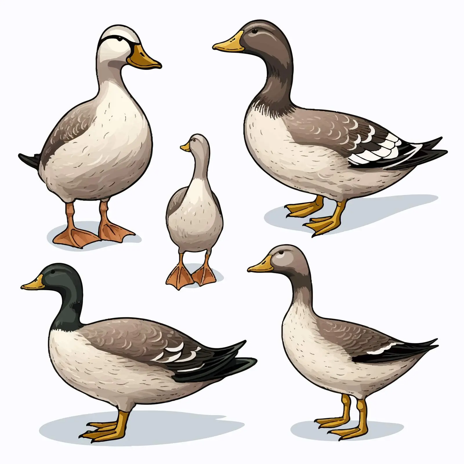Duck Line Vector Illustration on White Background — free download from Dotvec