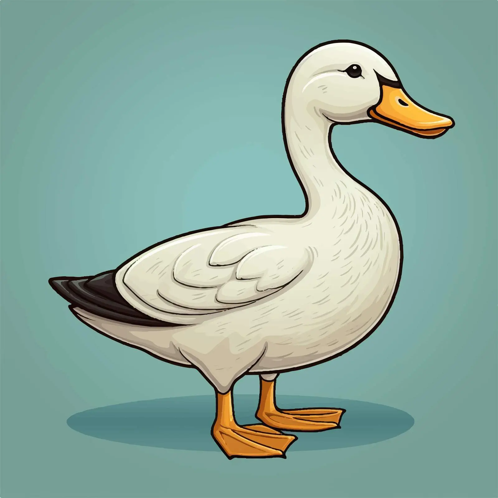 Duck Line Vector Illustration on White Background — free download from Dotvec