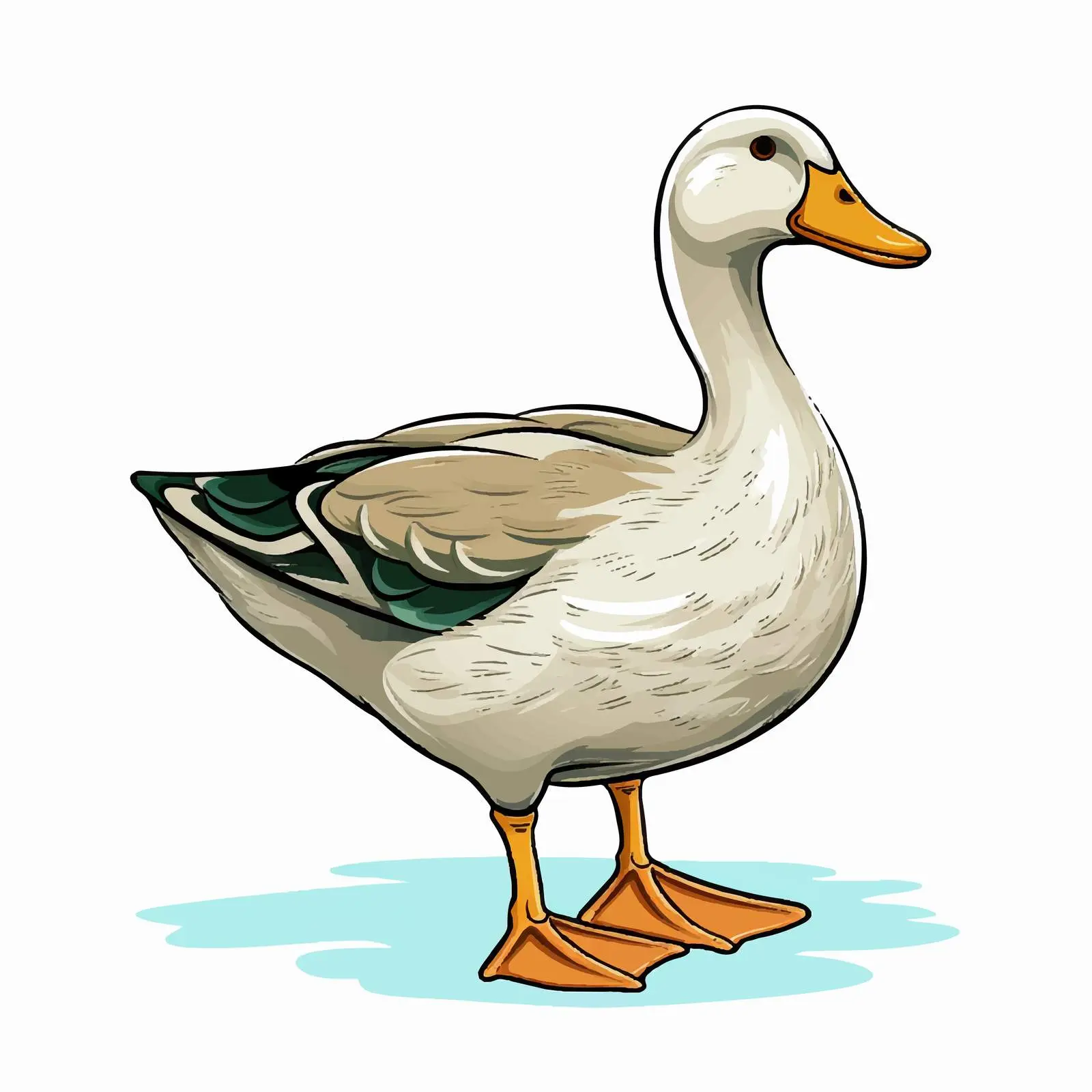 Top View Outline Duck Illustration on White Background — free download from Dotvec