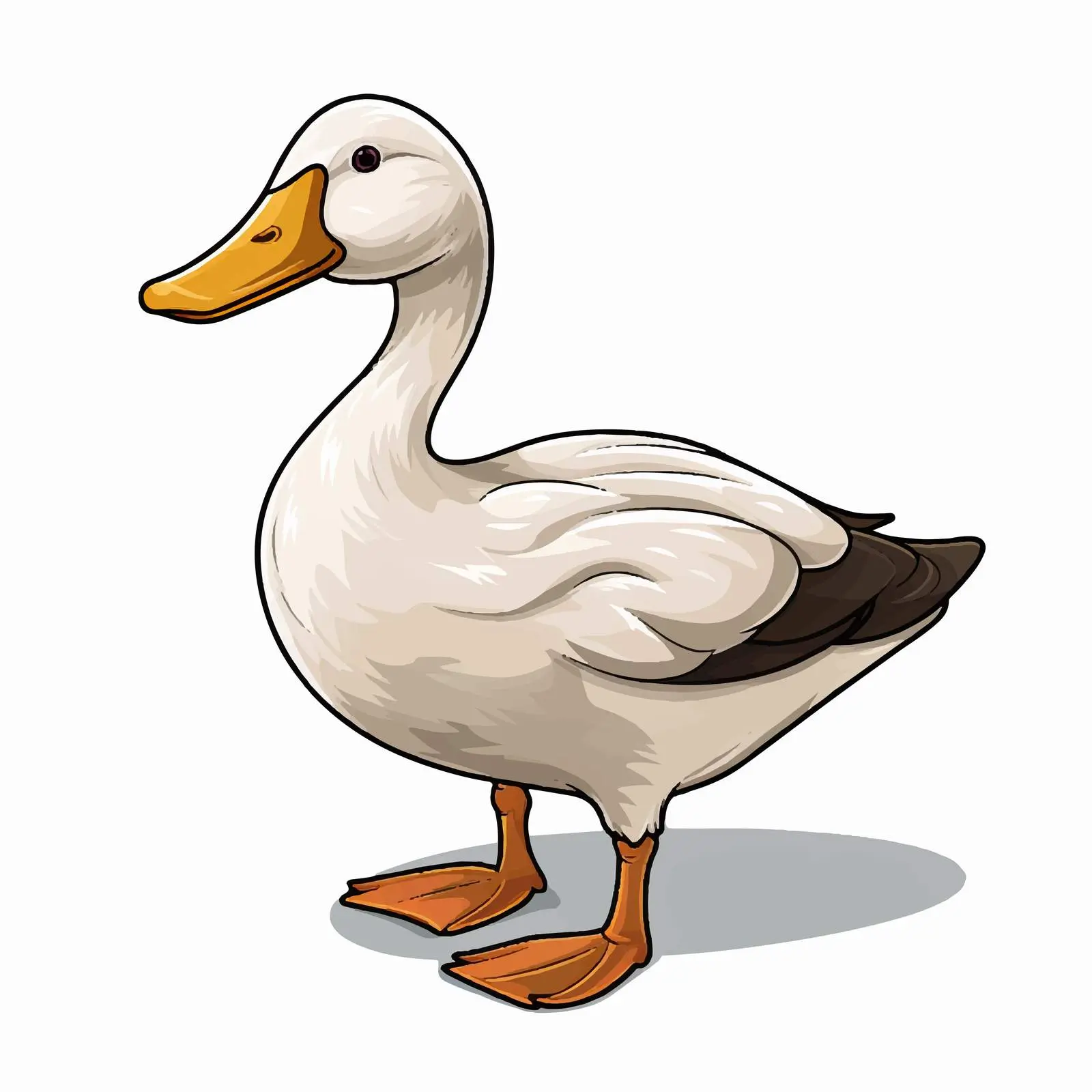 Duck Outline Vector Illustration on White Background — free download from Dotvec