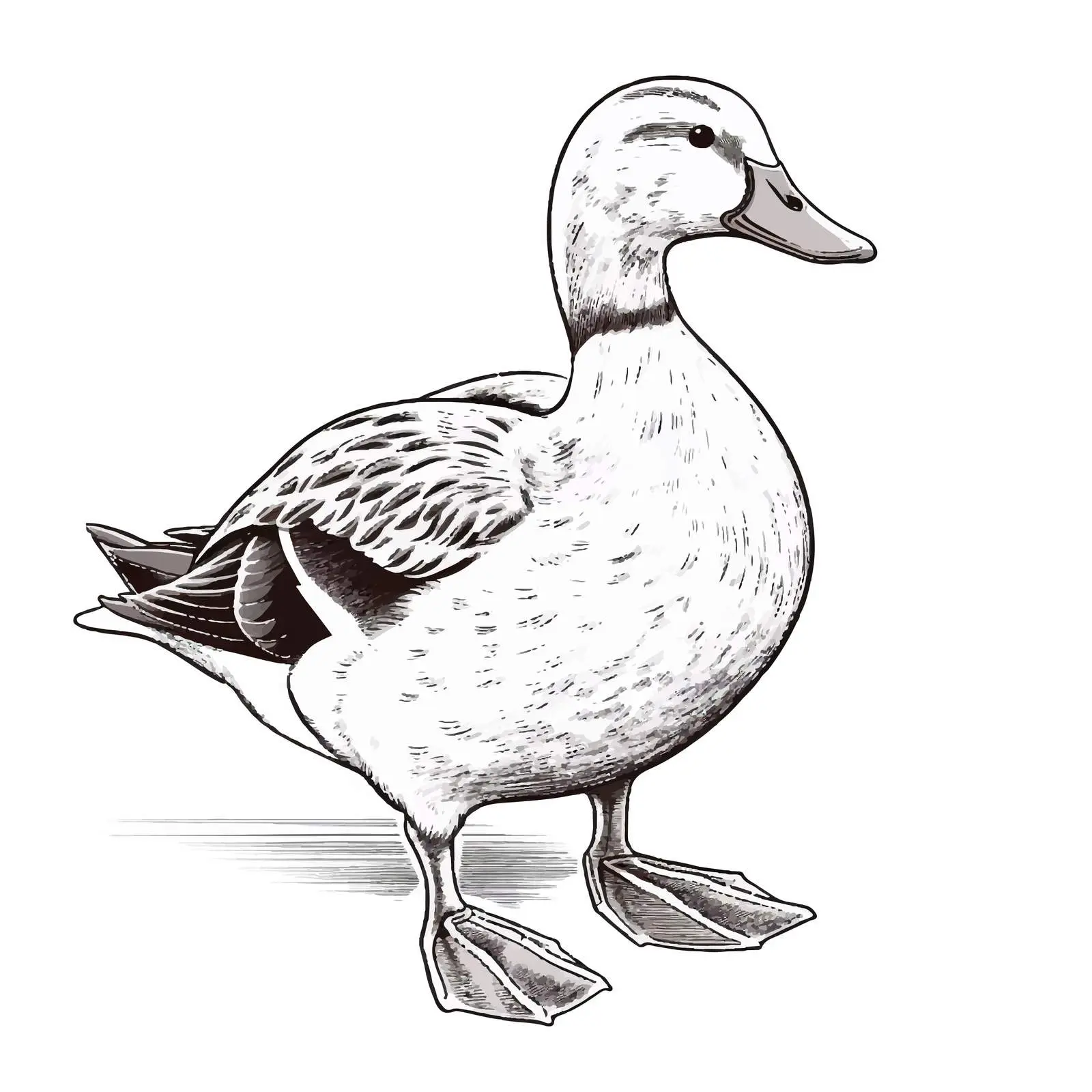 Duck Outline Vector Illustration on White Background — free download from Dotvec