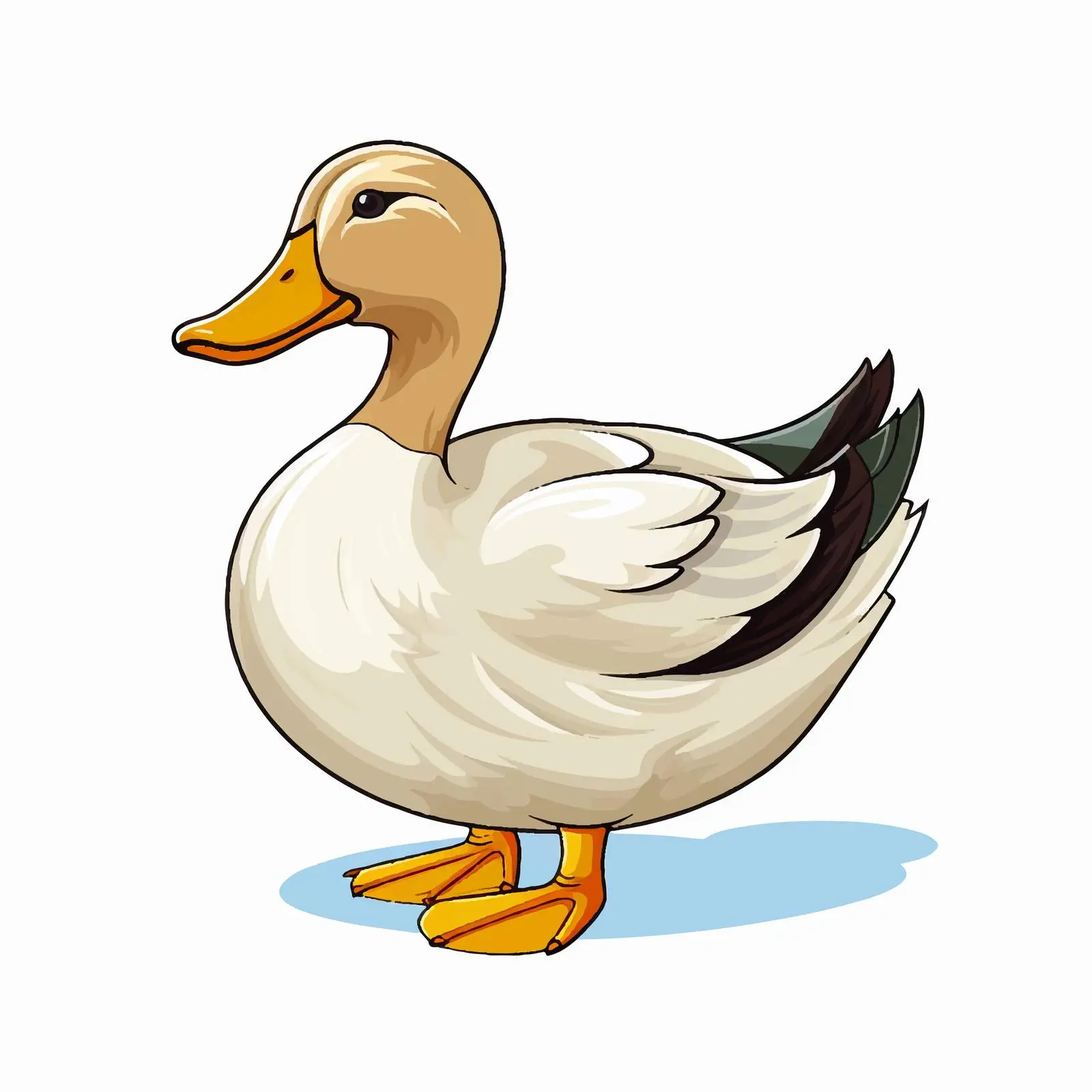 Duck Outline Vector Illustration on White Background — free download from Dotvec