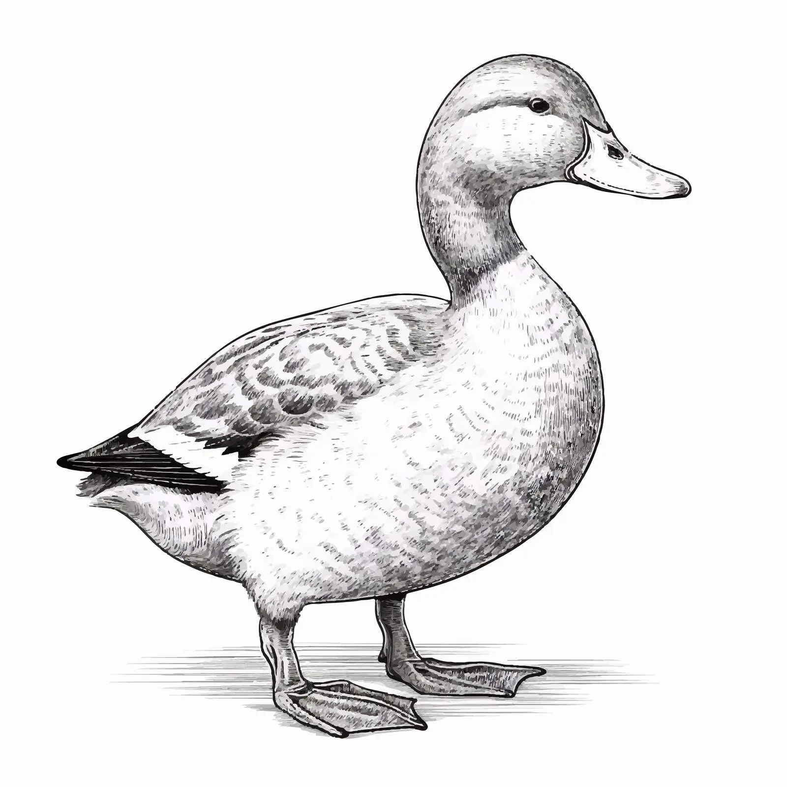 Duck Vector Sketch Illustration on White Background — free download from Dotvec