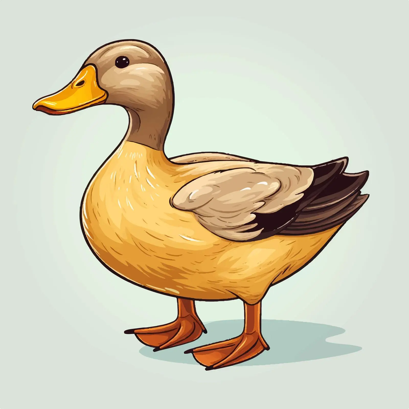 Top View Duck Vector Illustration on White Background — free download from Dotvec
