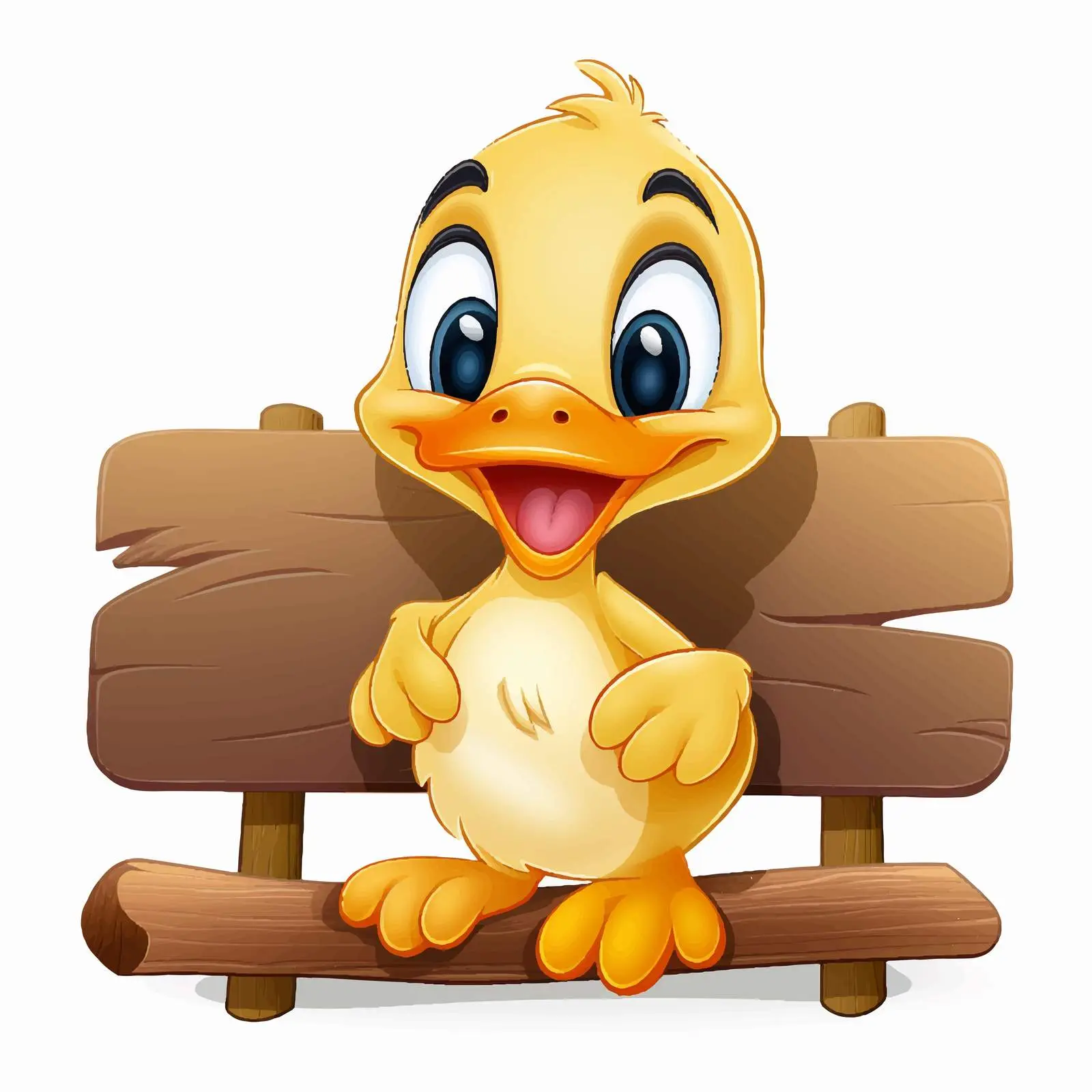 Duck with Wooden Sign Vector Illustration — free download from Dotvec