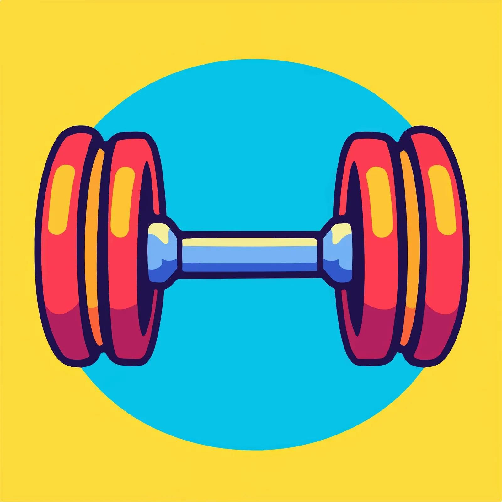 Colorful Dumbbells Icon Vector Sign — free download from Dotvec