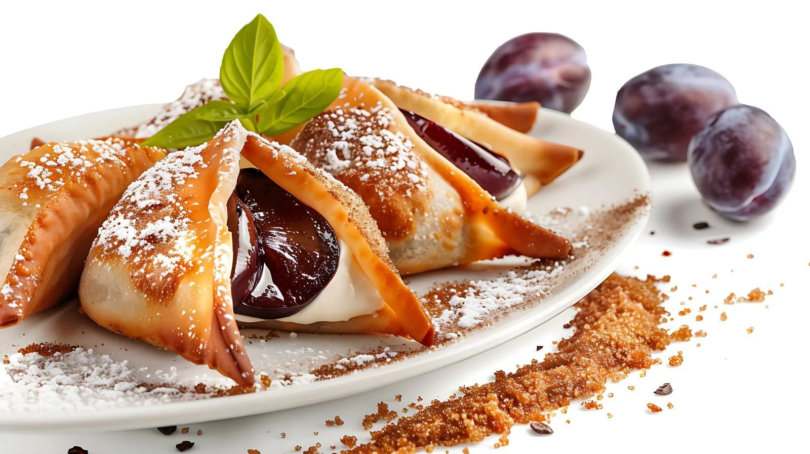 Exquisite Plum-Stuffed Dumplings in Creamy Presentation — free download from Dotvec