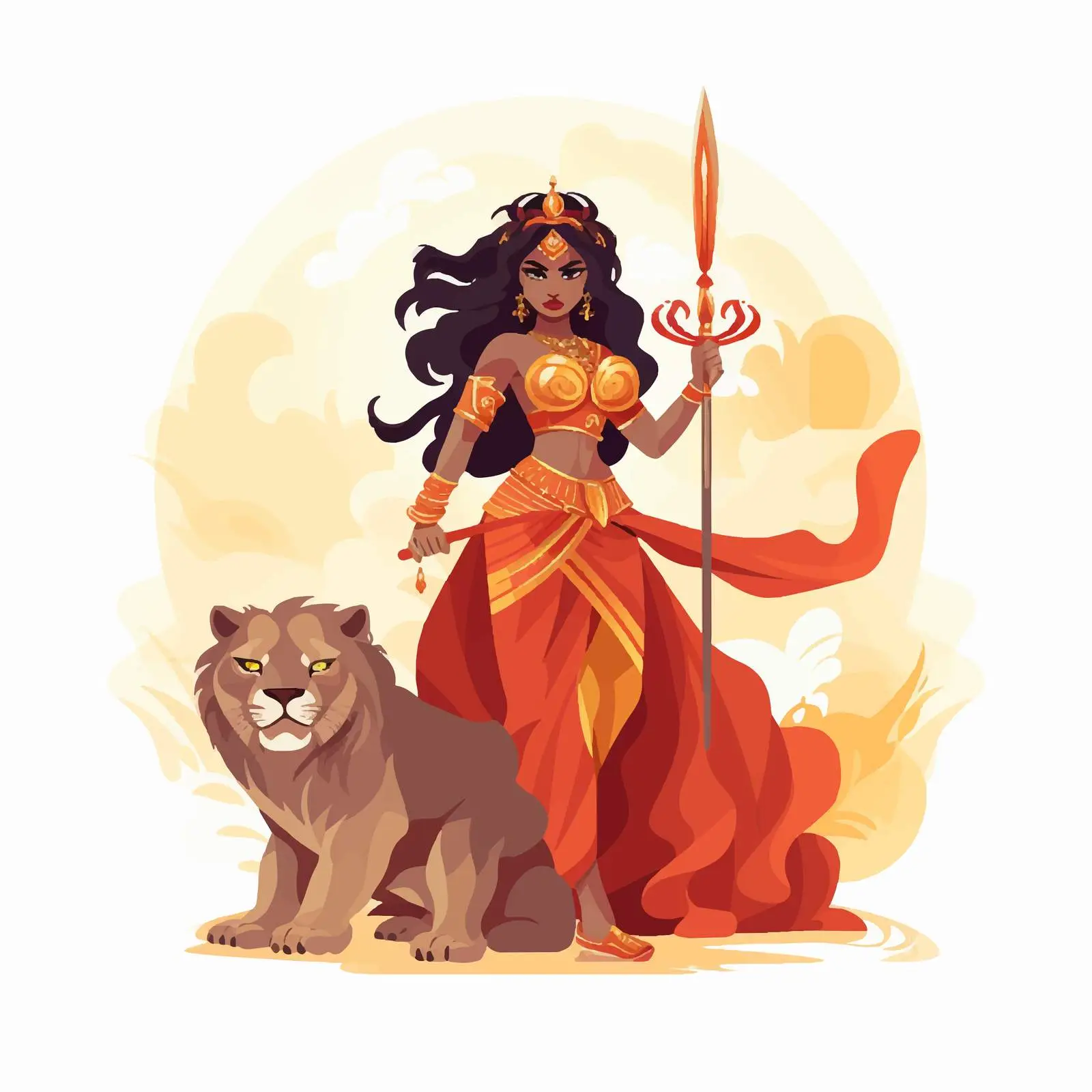 Durga Jagadamaba Indian Warrior Goddess Vector Art – free indian culture image from Dotvec