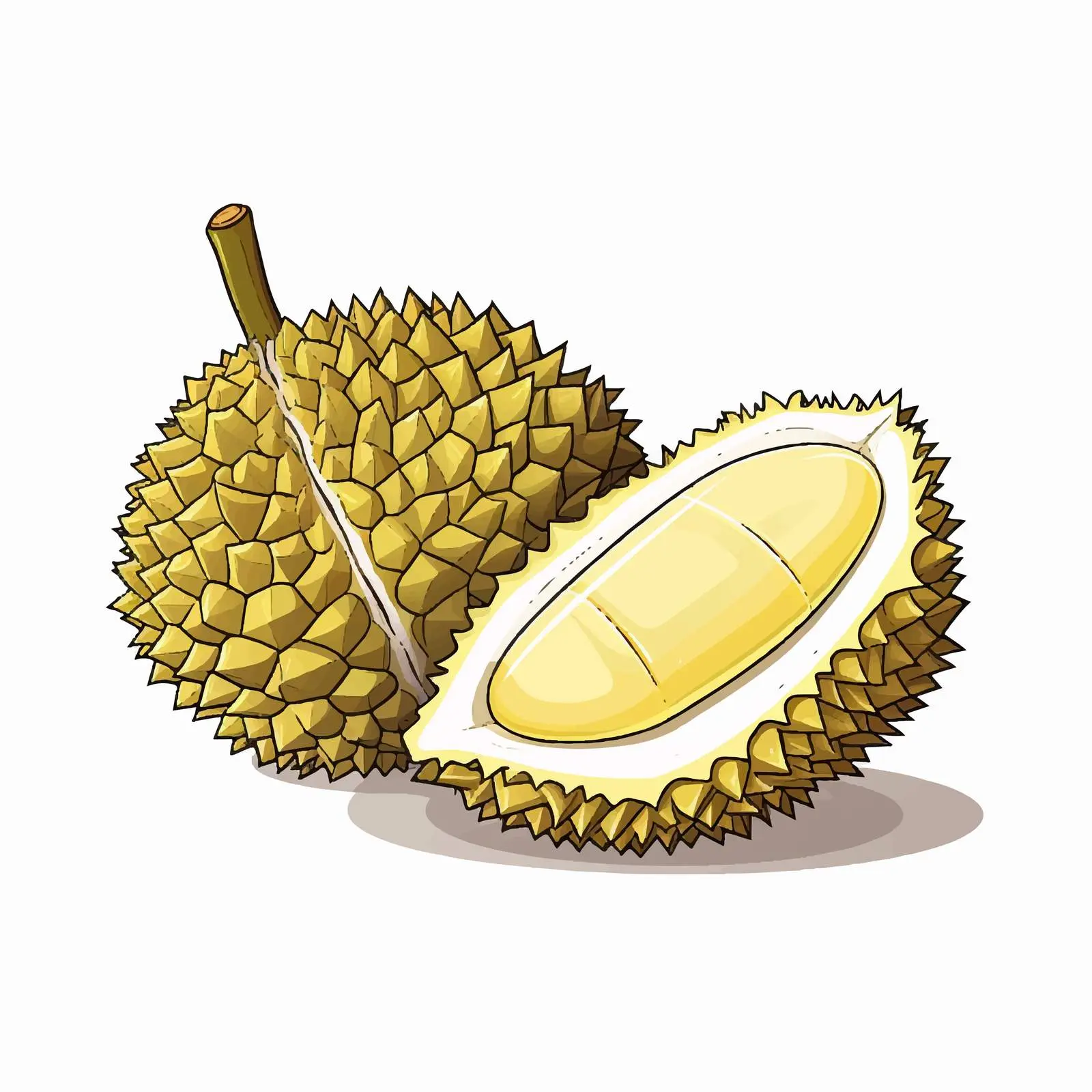 Cartoon Durian Fruit Vector Illustration — free download from Dotvec