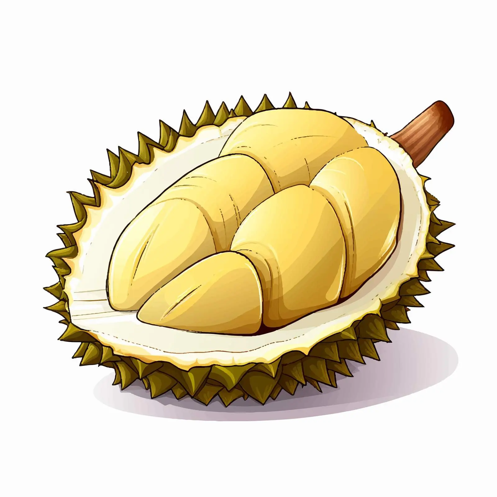 Cartoon Vector Illustration of Durian Fruit — free download from Dotvec