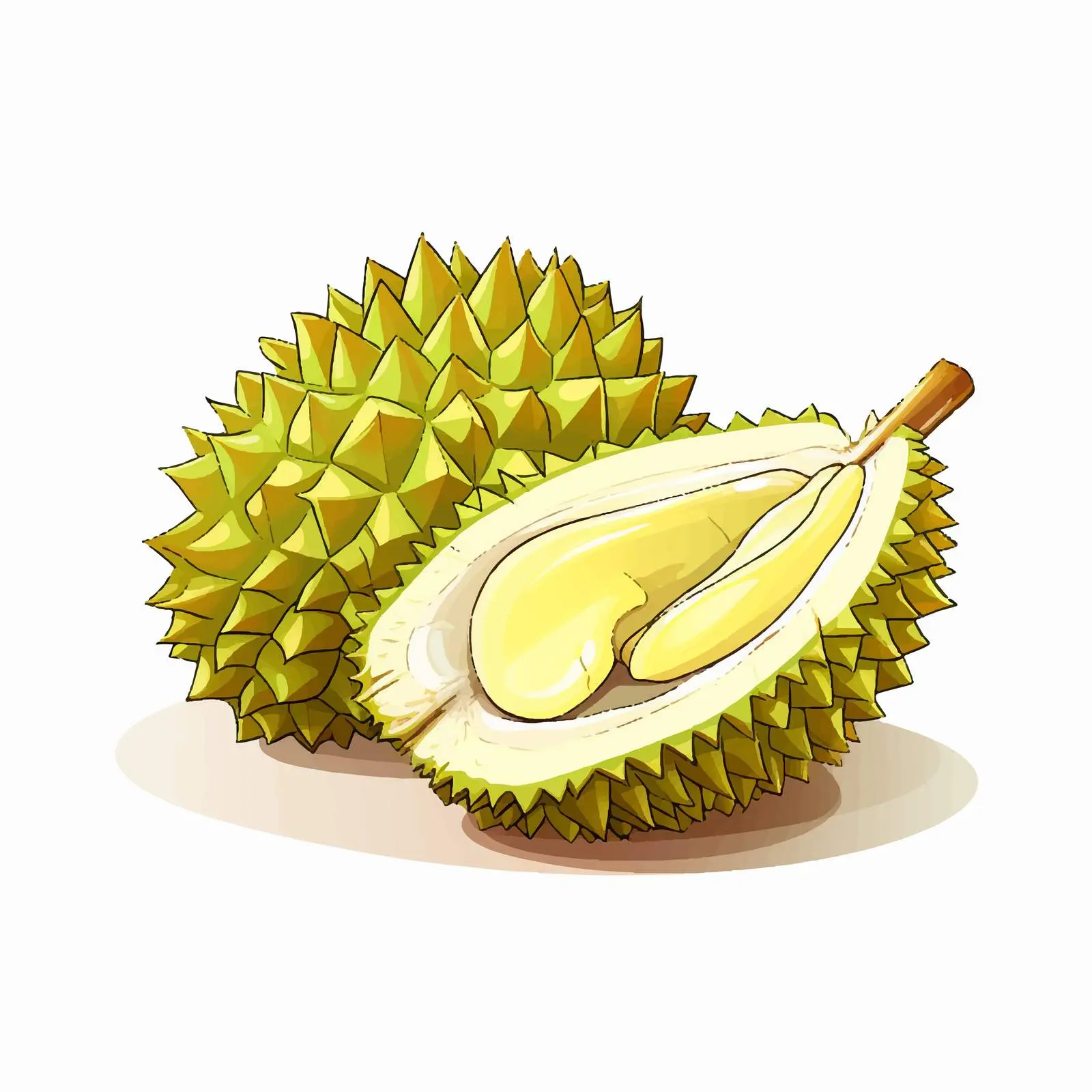 Durian Fruit Vector Illustration on White Background — free download from Dotvec