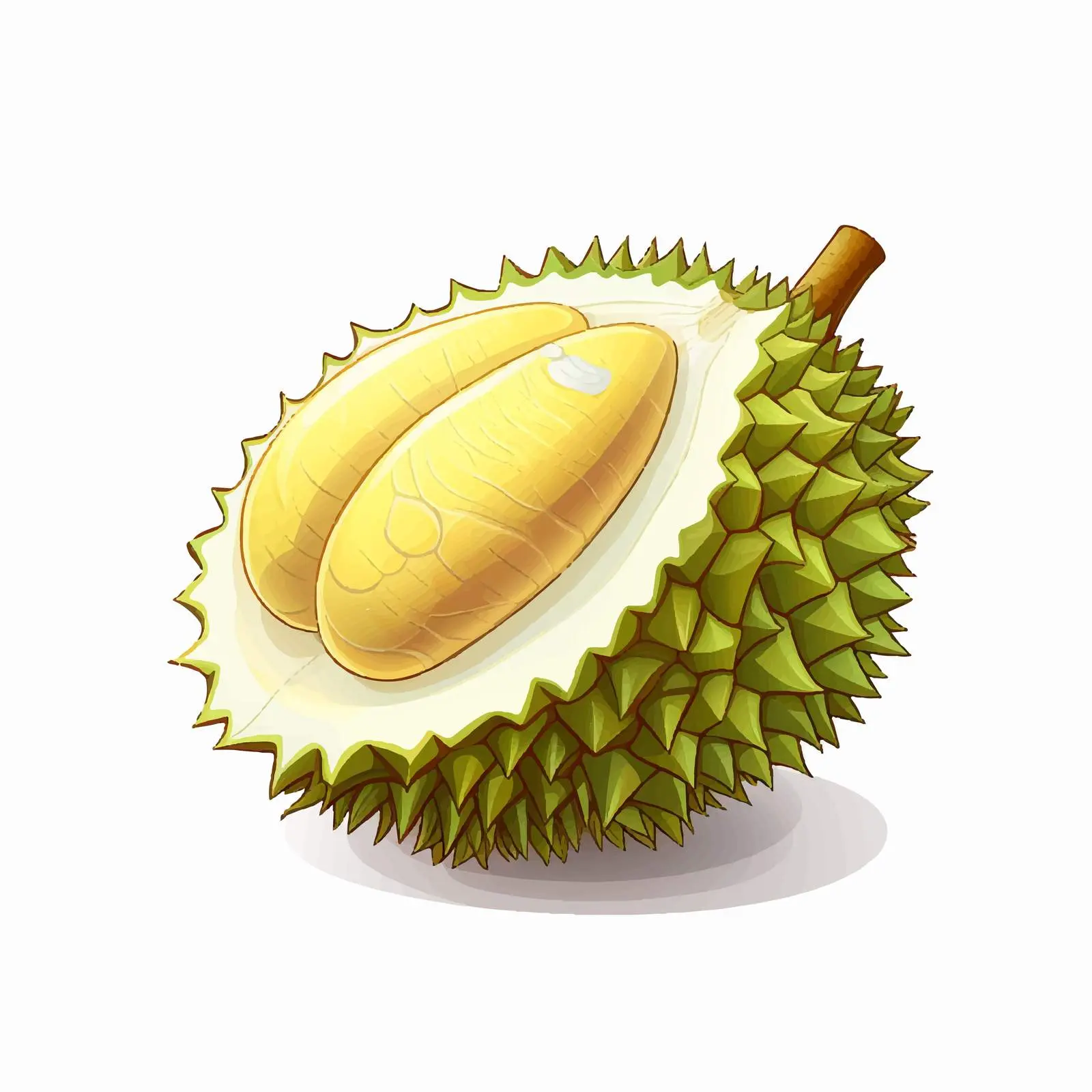 Durian Fruit Vector Illustration on White Background — free download from Dotvec