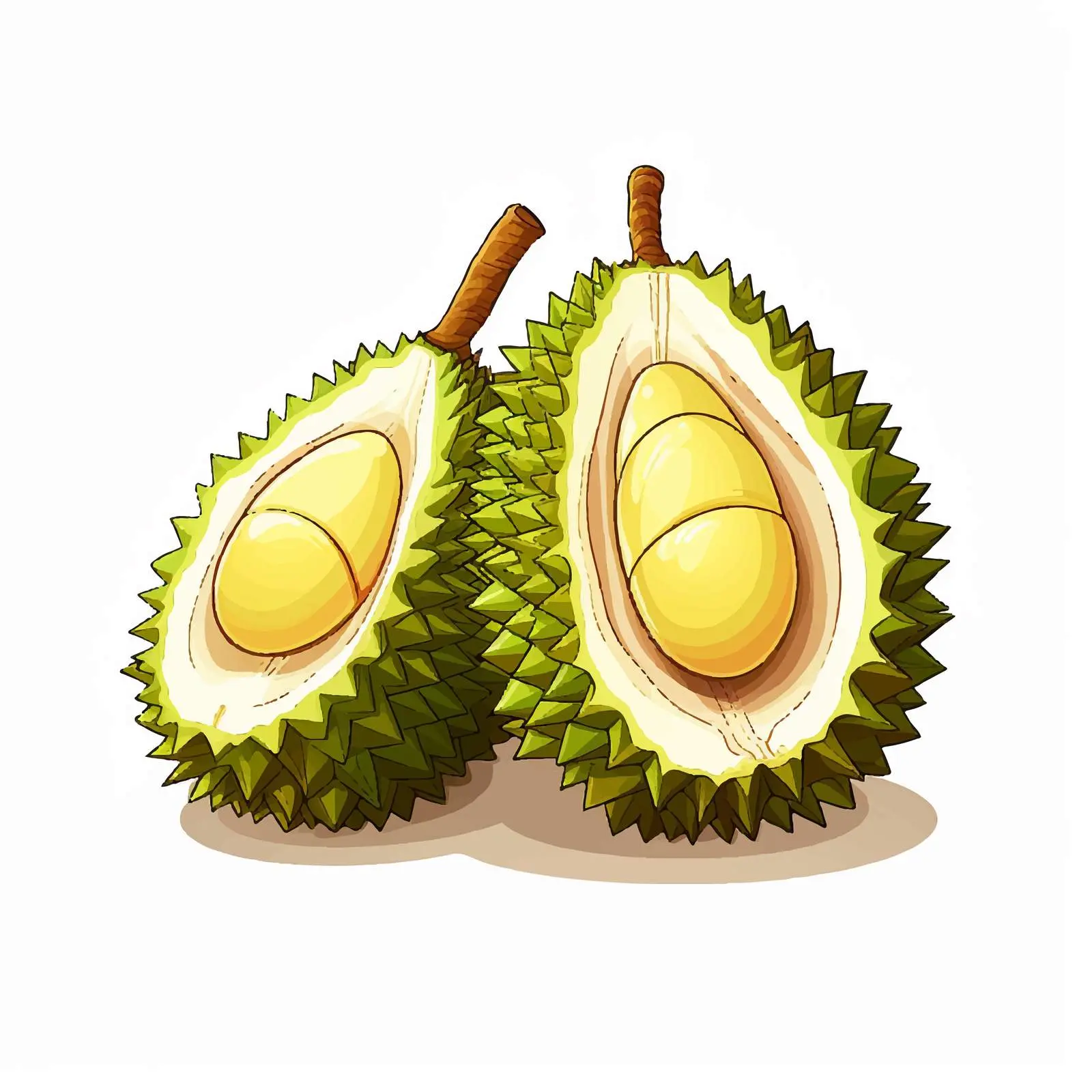 Durian Fruit Vector Illustration on White Background — free download from Dotvec