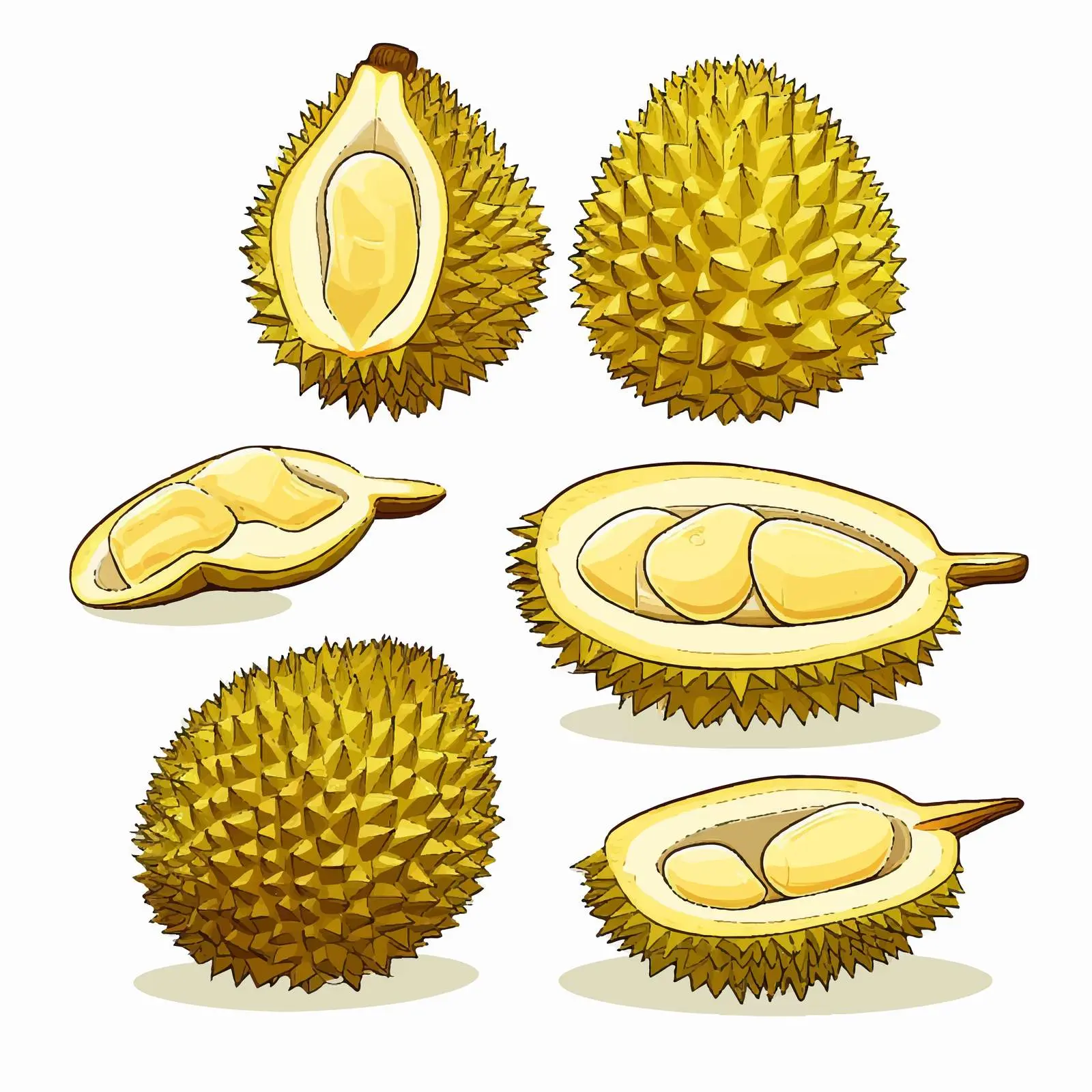 Durian Fruit Vector Illustration on White Background — free download from Dotvec