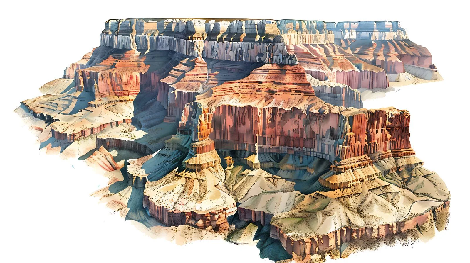 Dushanzi Grand Canyon White Background View — free download from Dotvec