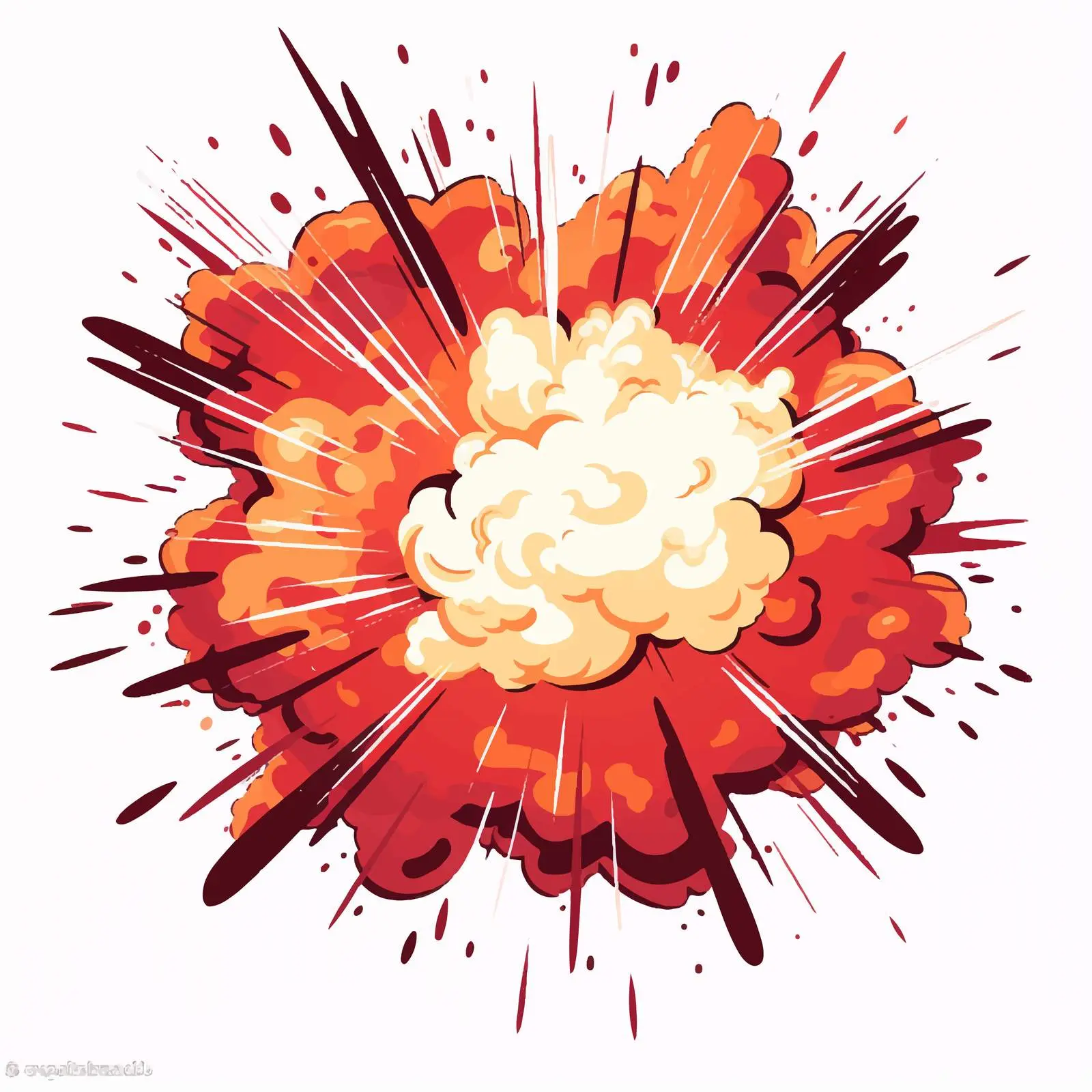 Dynamic Cartoon Explosion with Clouds and Bursts — free download from Dotvec