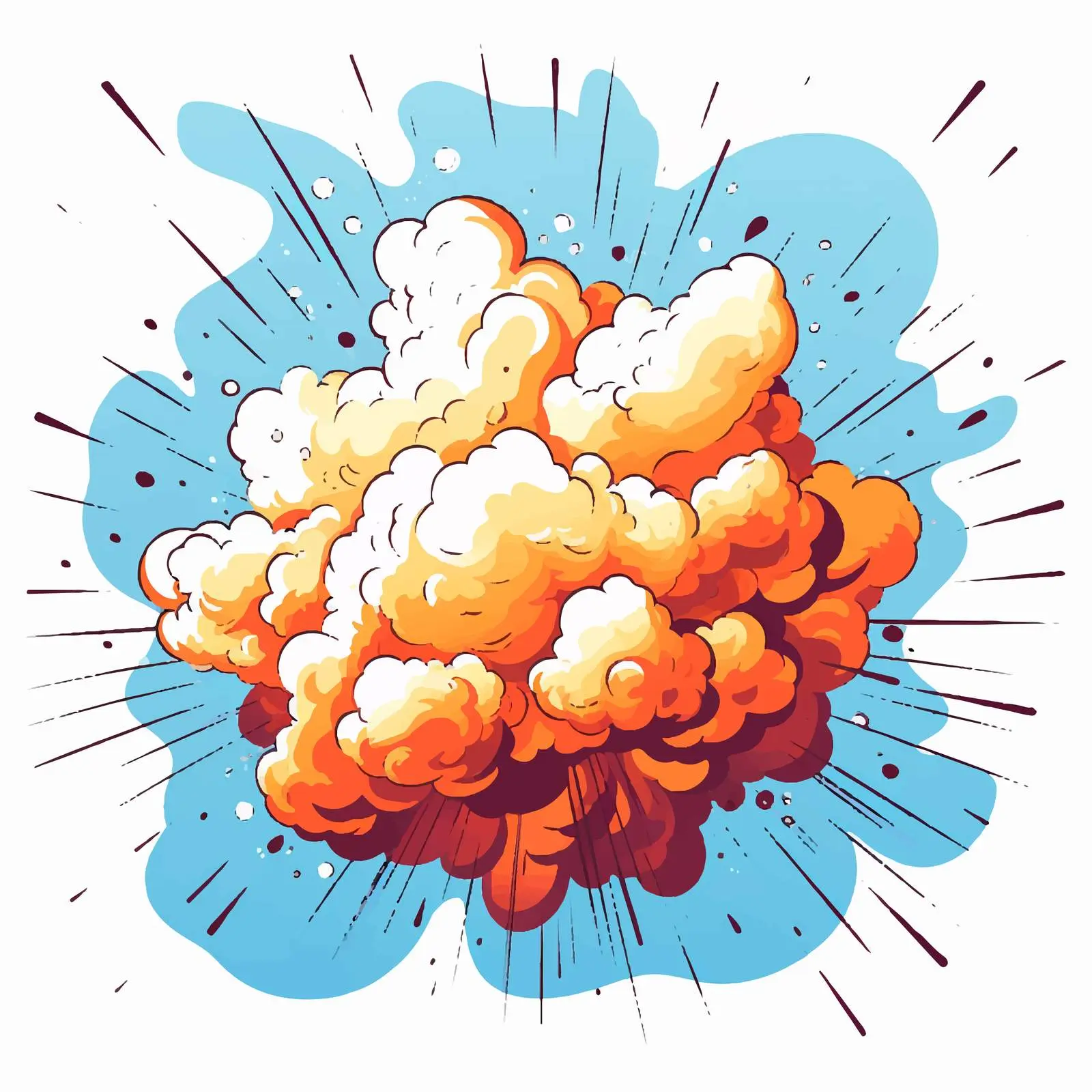 Dynamic Cartoon Explosion with Clouds and Bursts — free download from Dotvec