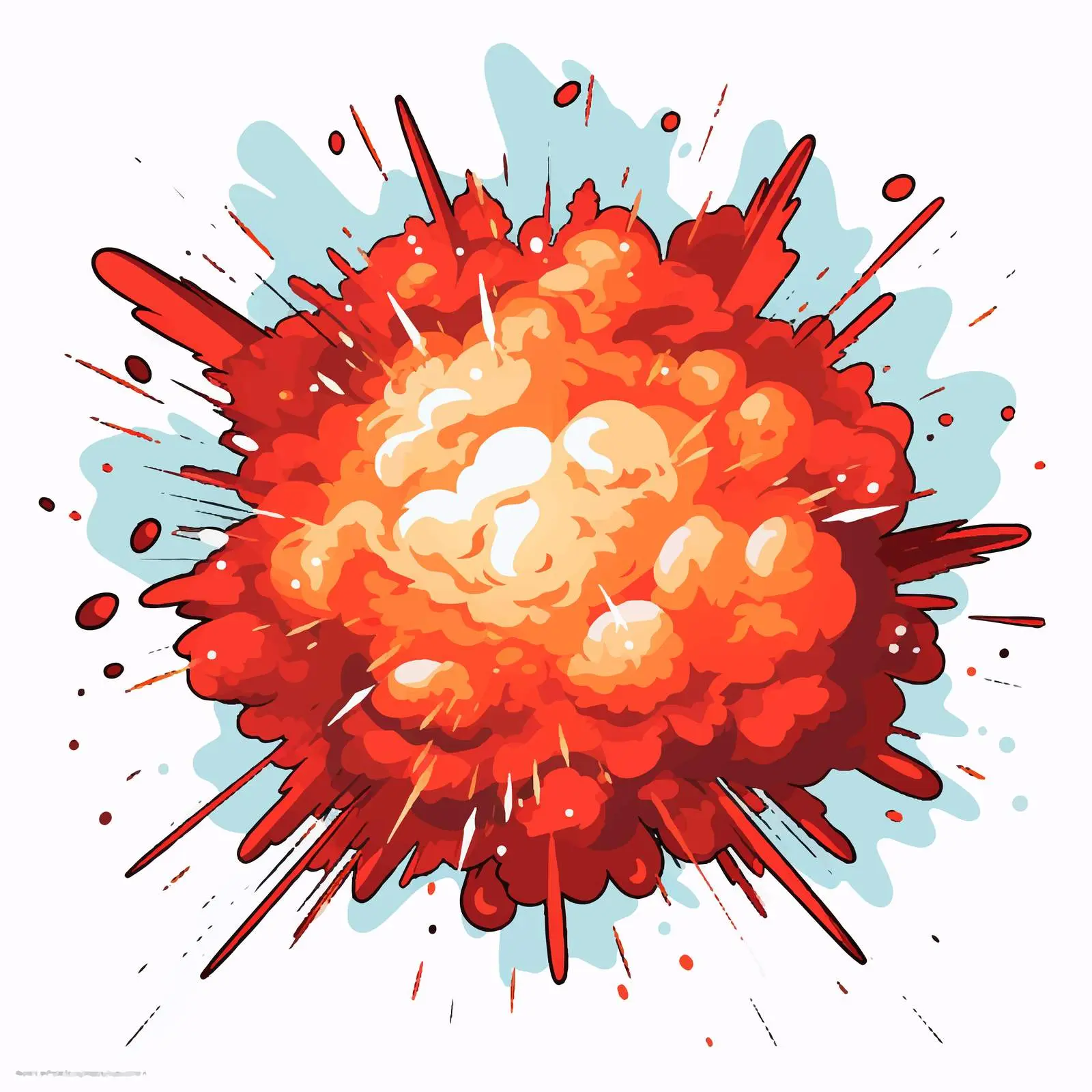 Dynamic Cartoon Explosion with Clouds and Bursts — free download from Dotvec