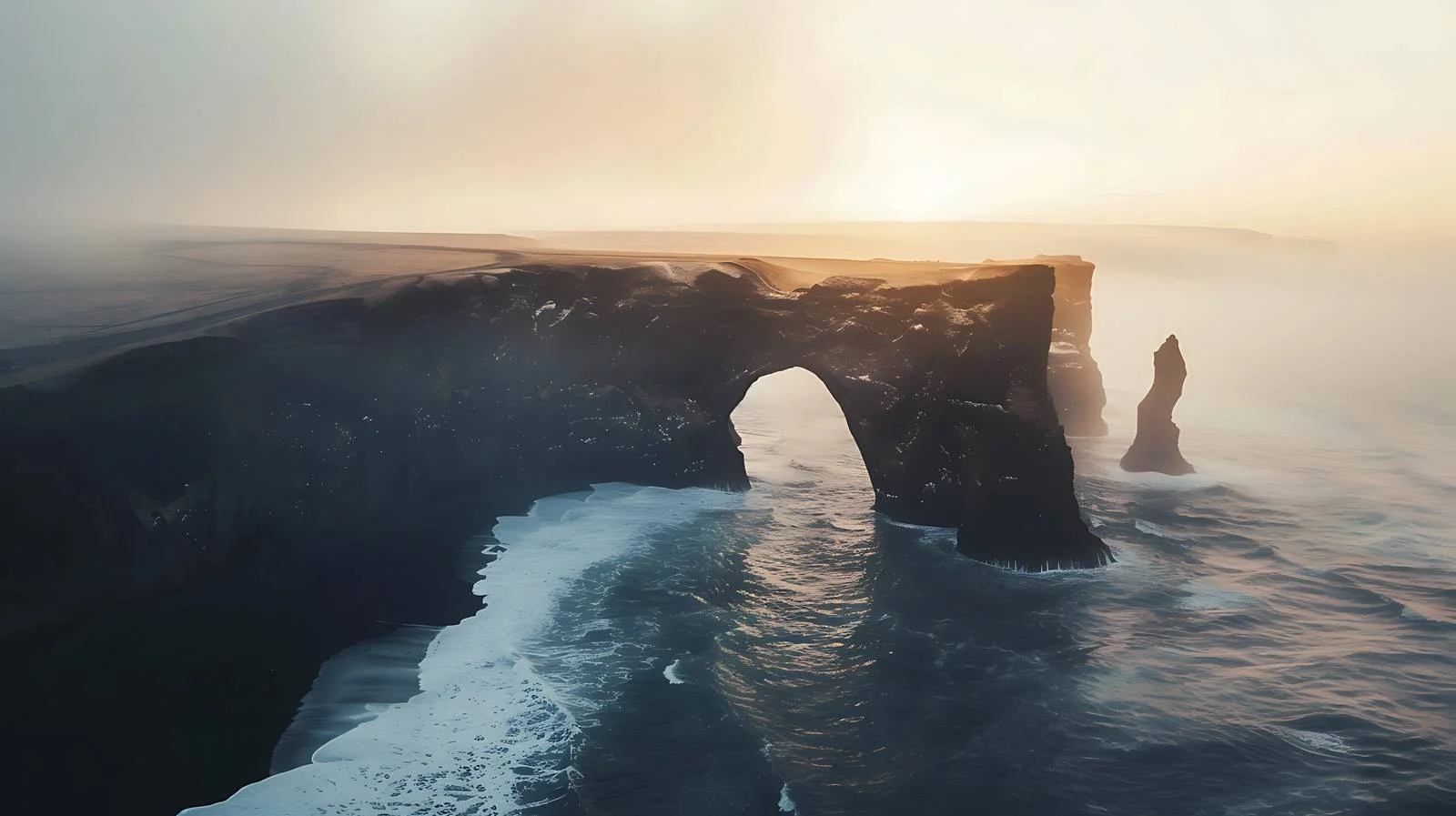Majestic Dyrhlaey Arch at Icelandic Sunrise — free download from Dotvec