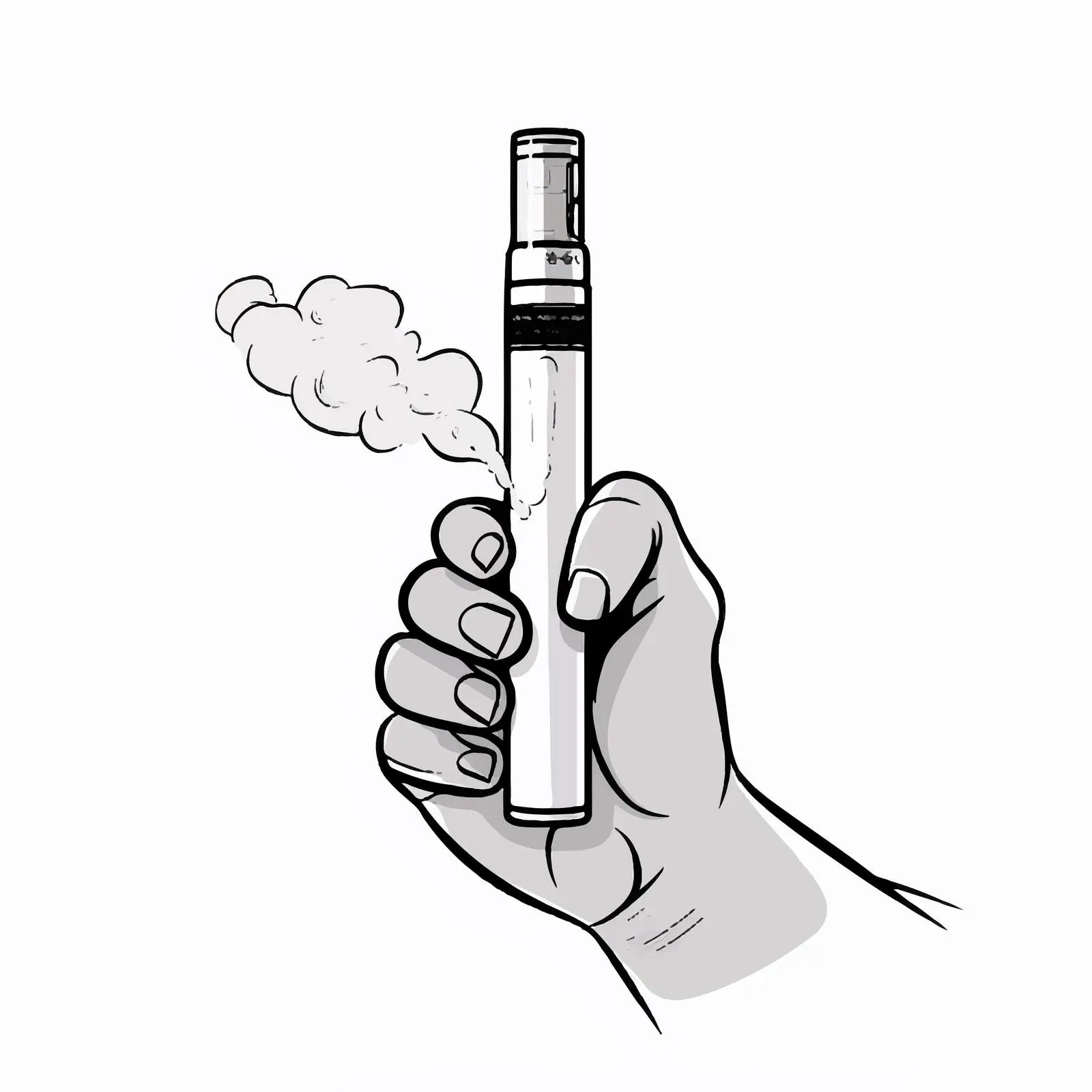 E-Cigarette in Hand: Vape Smoking Concept Illustration — free download from Dotvec