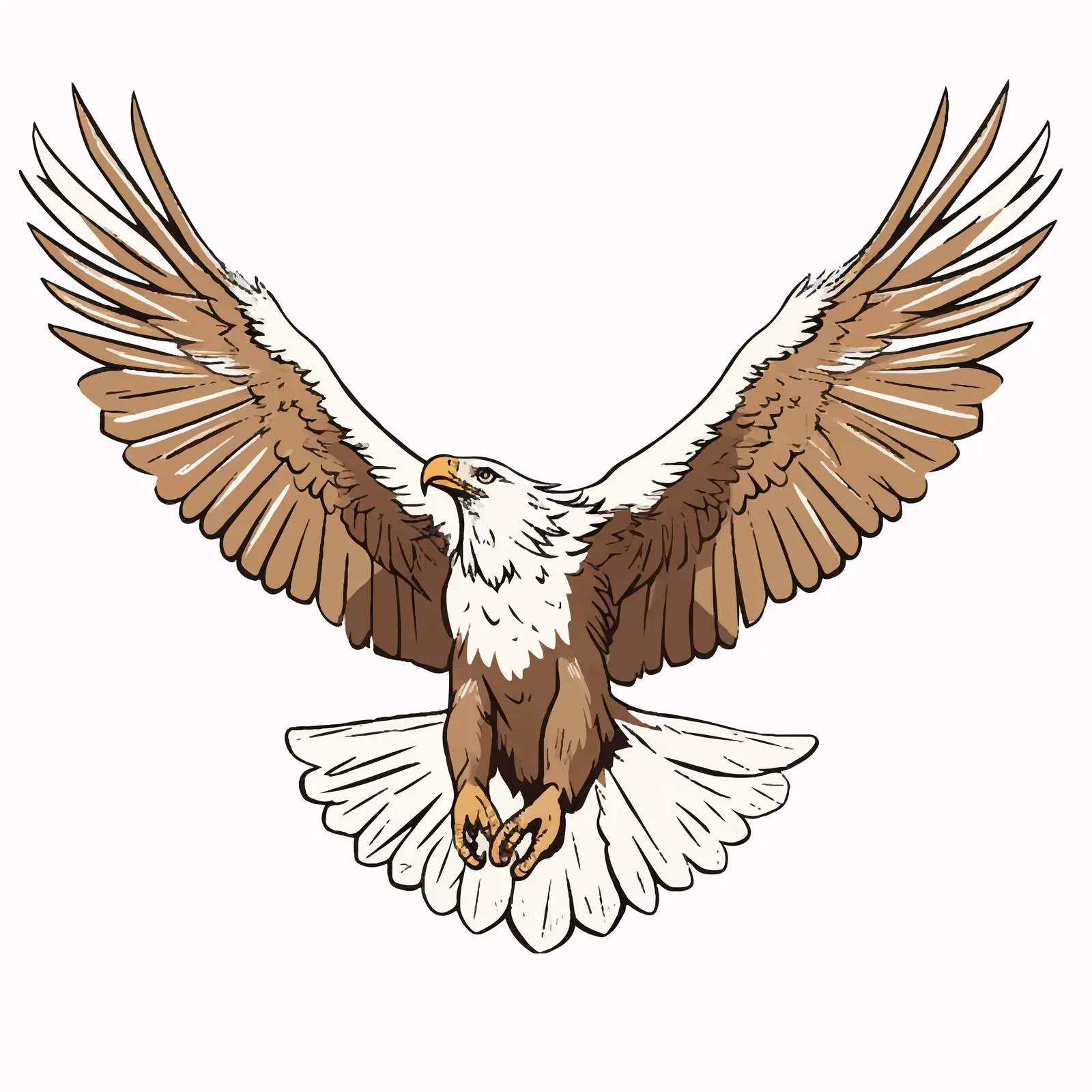 Eagle Flying Vector Illustration on White Background — free download from Dotvec