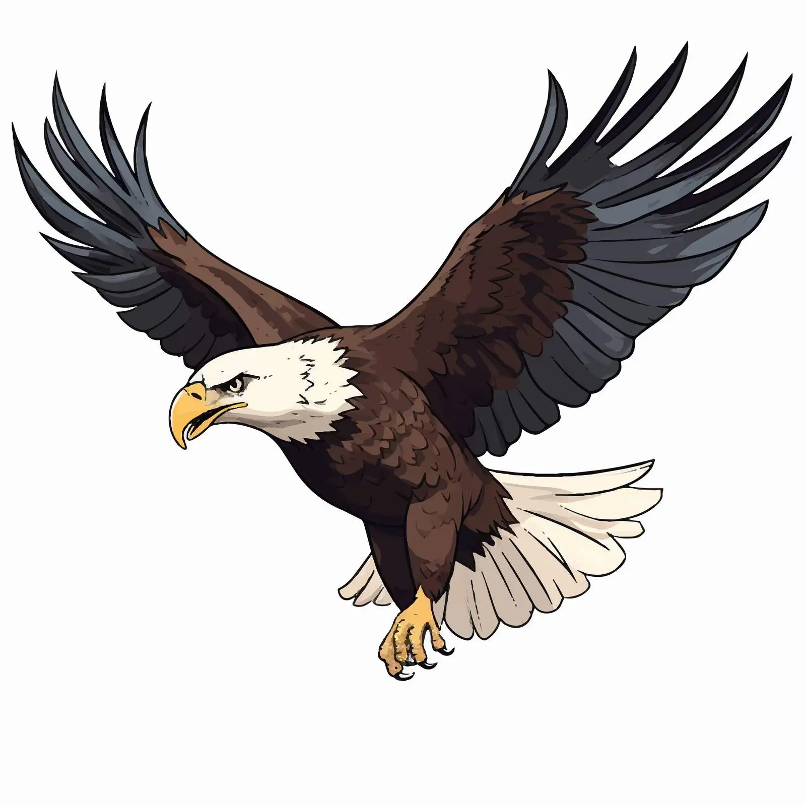 Eagle Flying Vector Illustration on White Background — free download from Dotvec