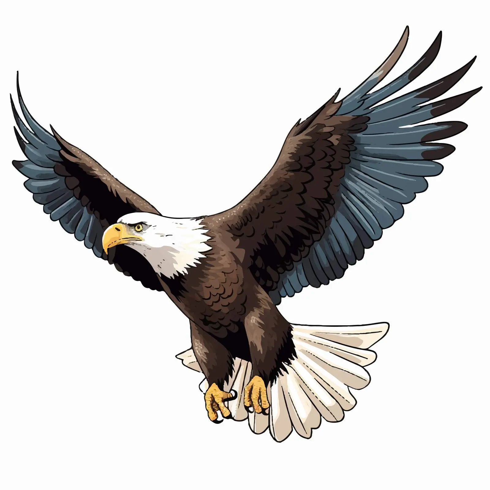 Eagle Flying Vector Illustration on White Background — free download from Dotvec