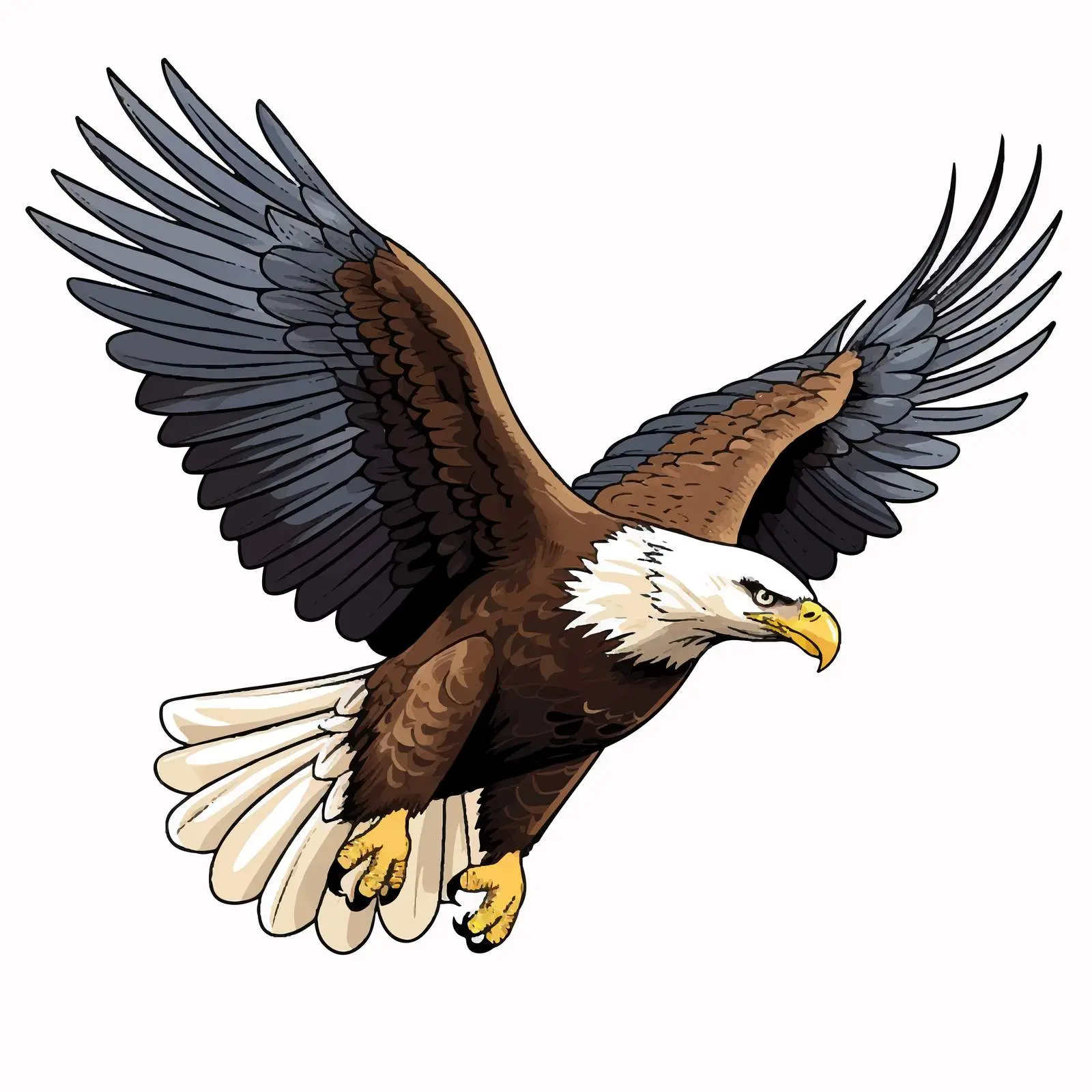 Eagle Flying Vector Illustration on White Background — free download from Dotvec