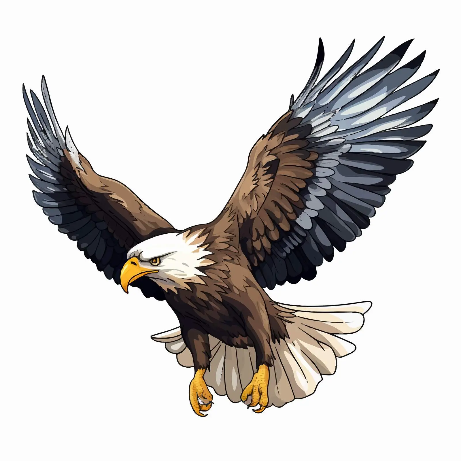 Eagle Flying Vector Illustration on White Background — free download from Dotvec
