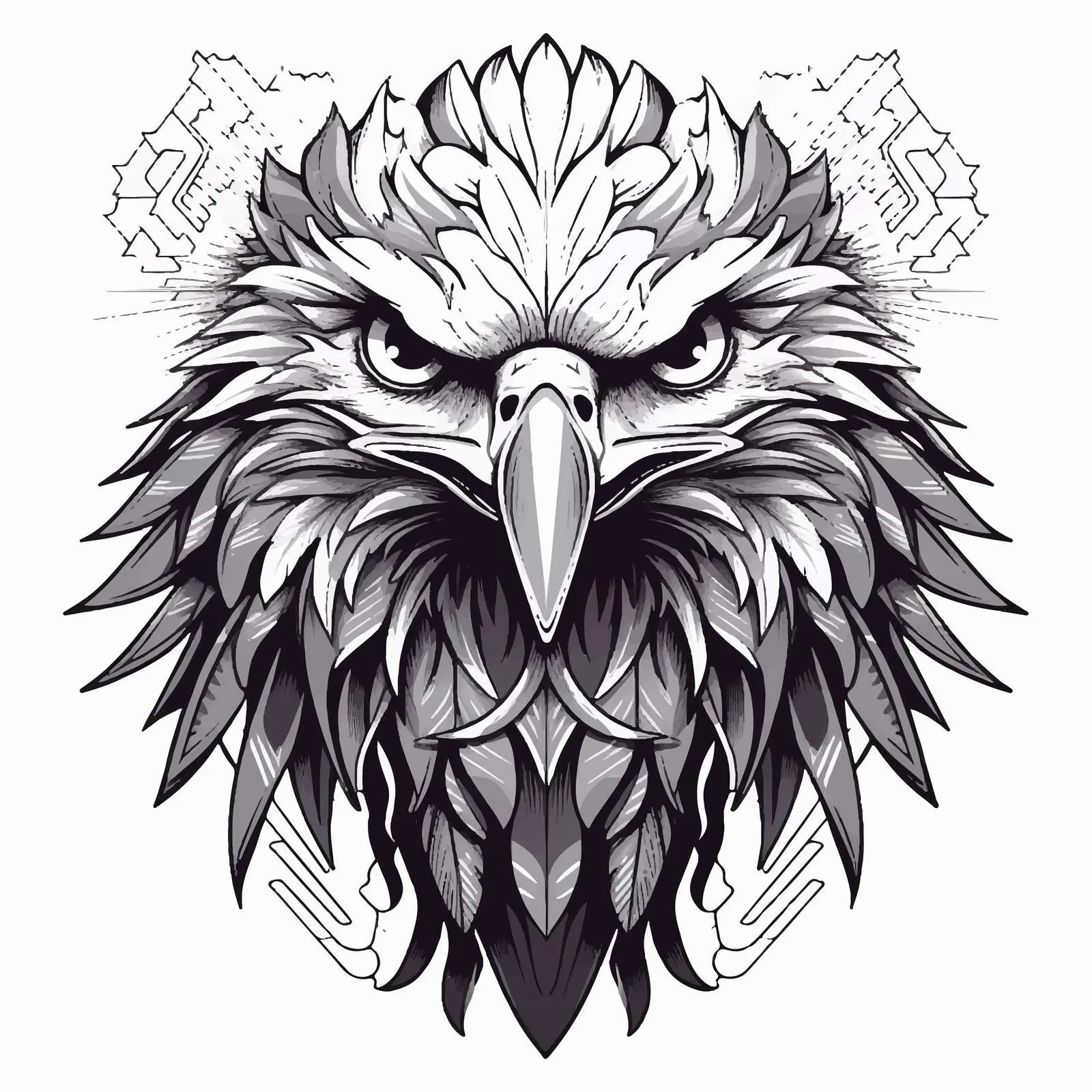 Eagle Line Vector Illustration on White Background — free download from Dotvec