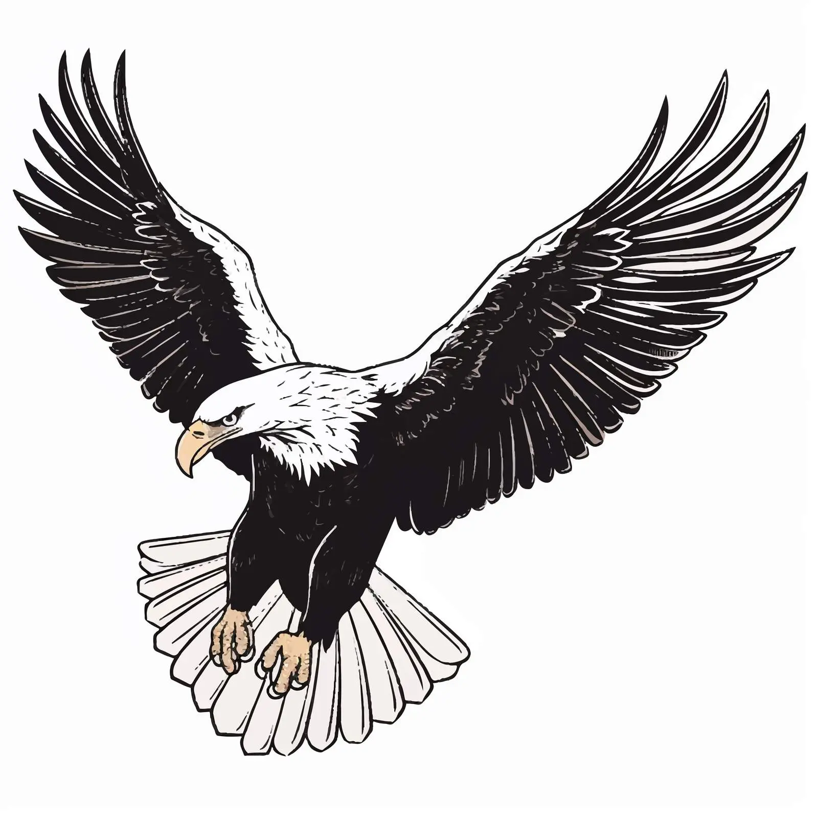 Eagle Line Vector Illustration on White Background — free download from Dotvec