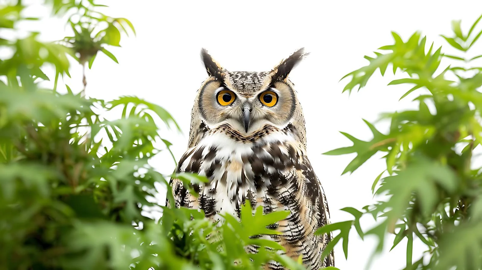 Majestic Eagle Owl in Lush Forest — free download from Dotvec