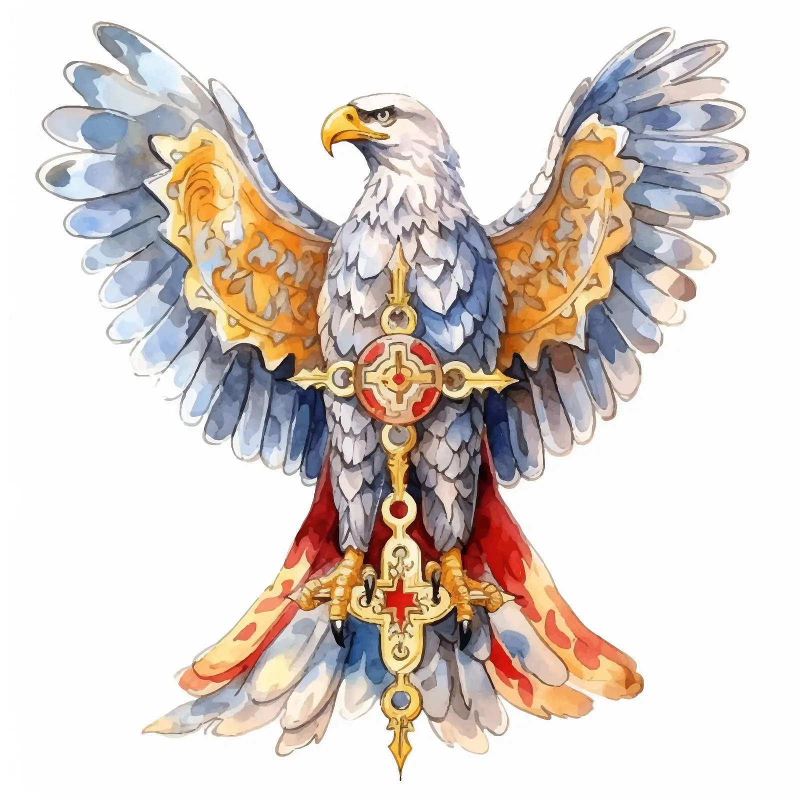 Saint John's Eagle Watercolor Illustration — free download from Dotvec