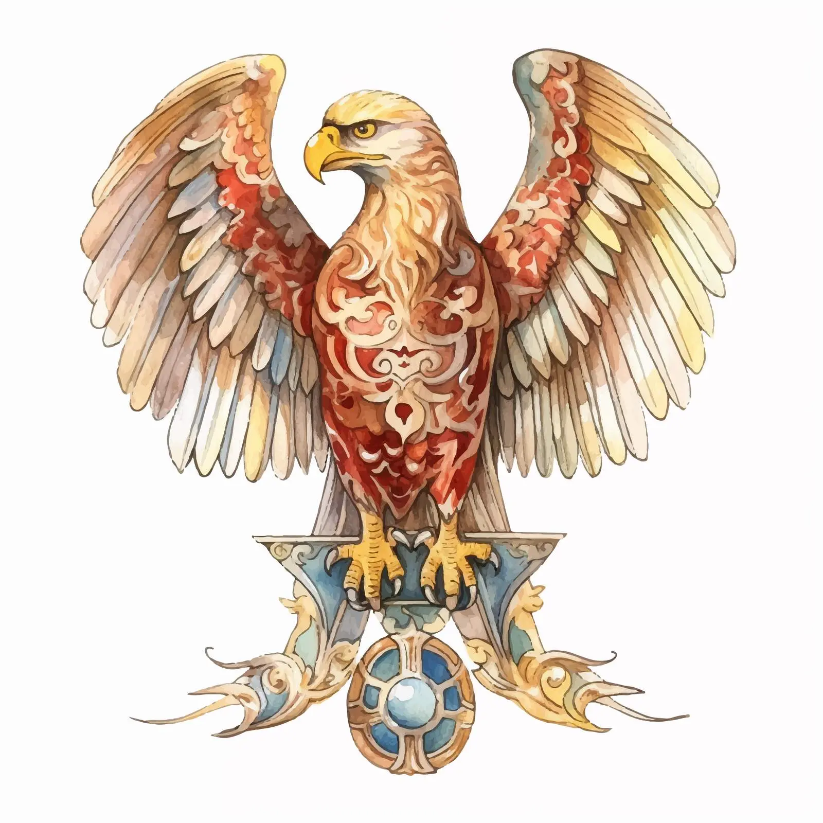 Eagle Symbol of Saint John Watercolor Illustration – free artistic interpretation image from Dotvec