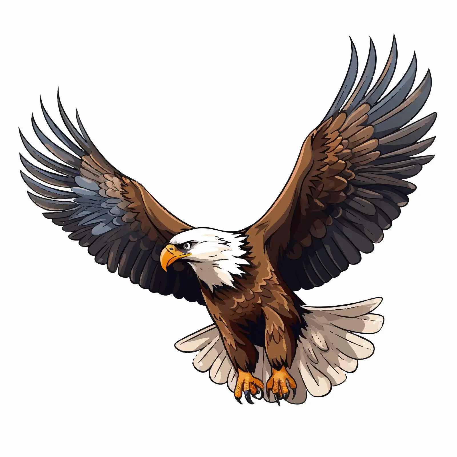 Eagle Vector Illustration Top View on White Background — free download from Dotvec