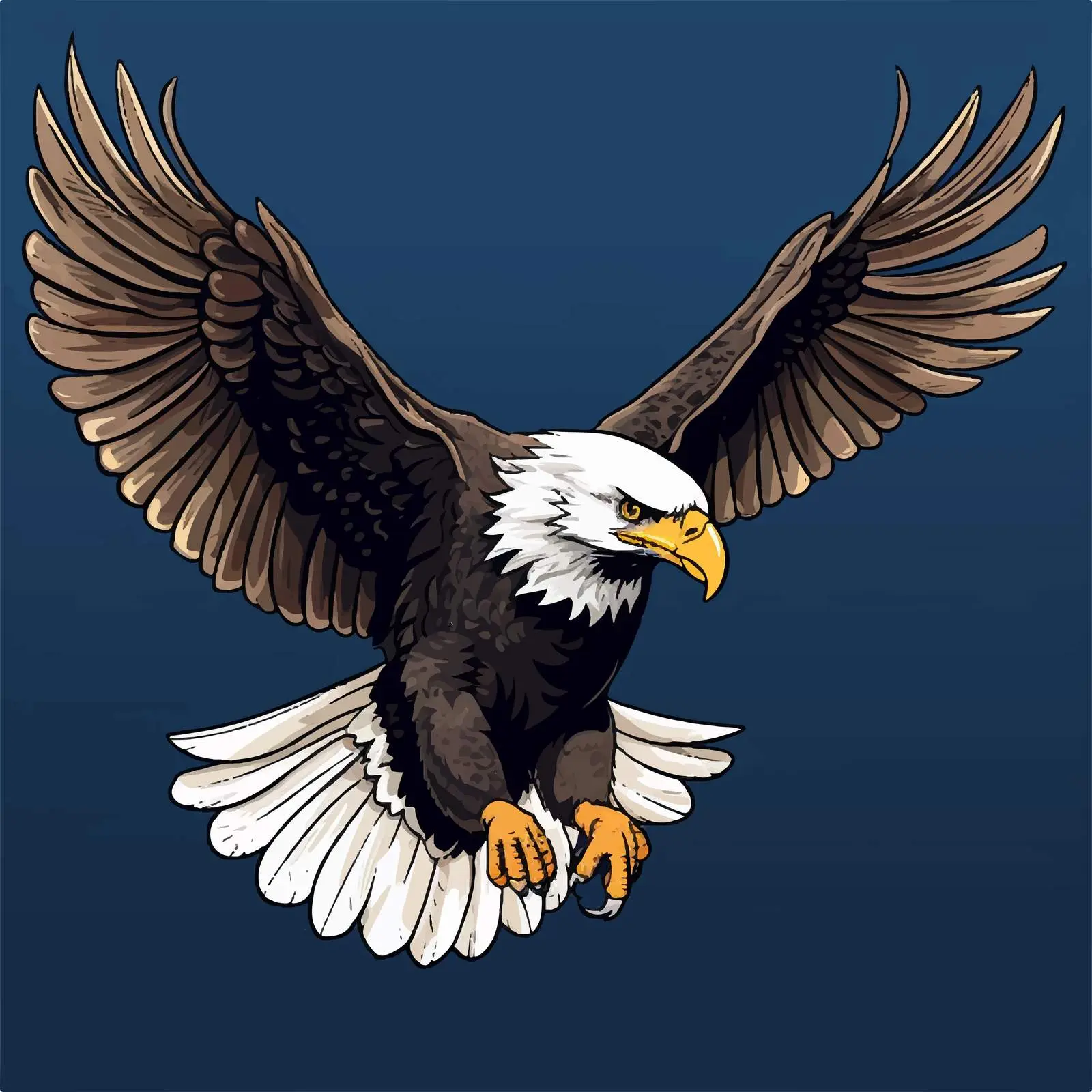 Top View Eagle Vector Illustration on White Background — free download from Dotvec